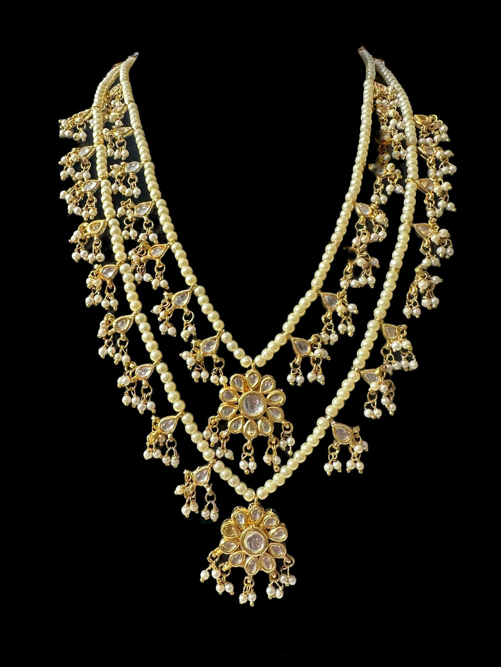 Freya two layered gold plated kundan necklace ( SHIPS IN 2 WEEKS )