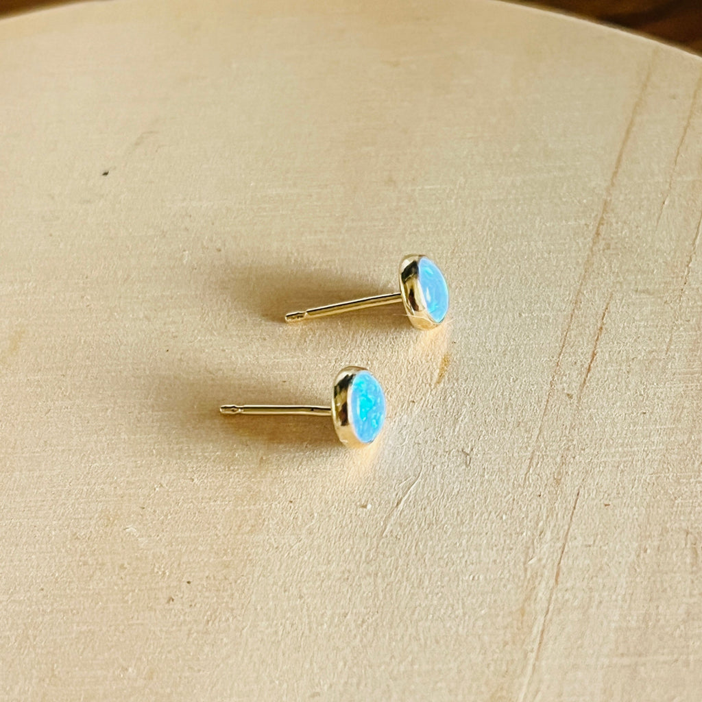 BLUE OPAL STUD EARRINGS