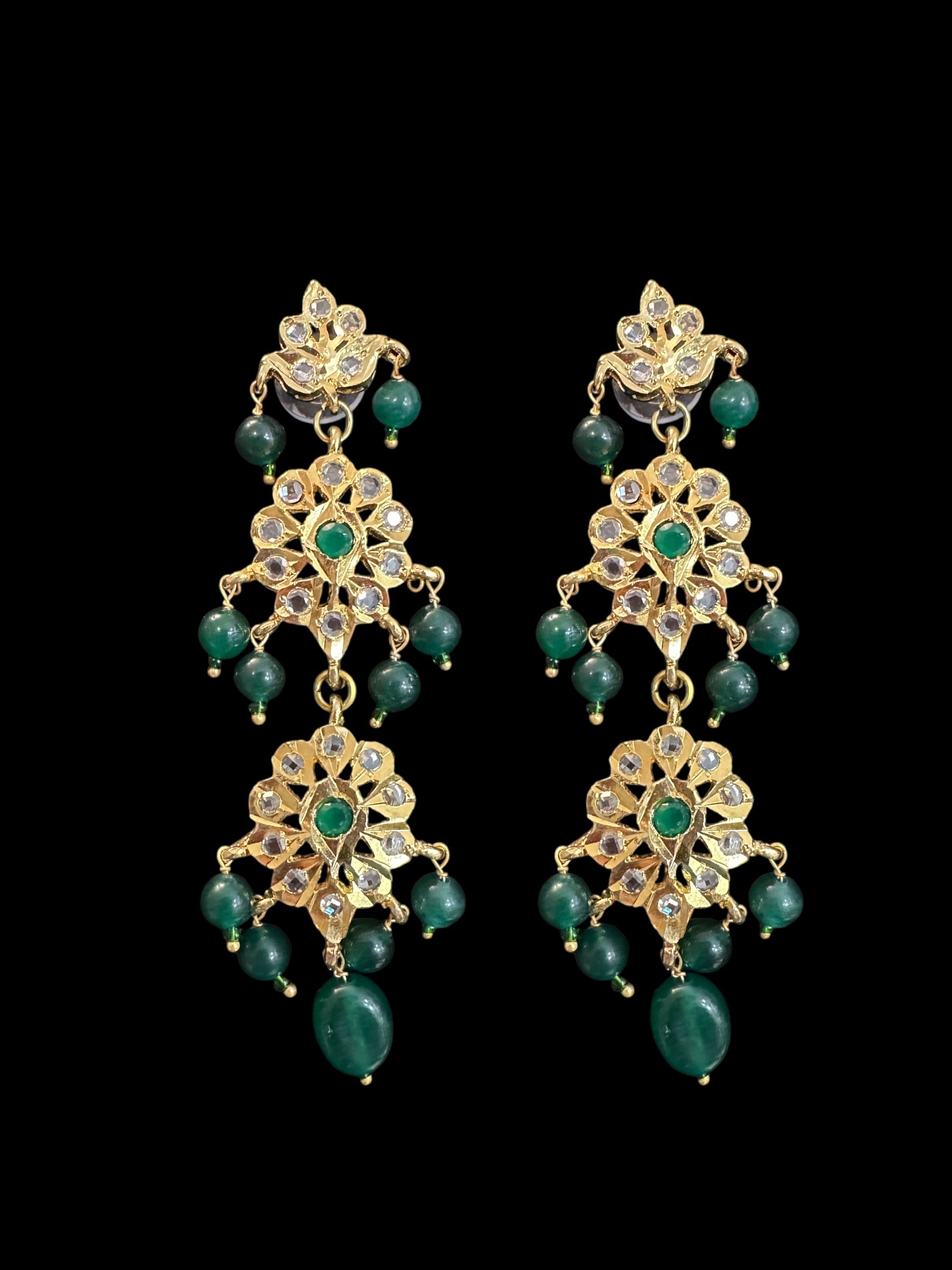 SAT103 Hyderabadi bridal satlada green ( READY TO SHIP )