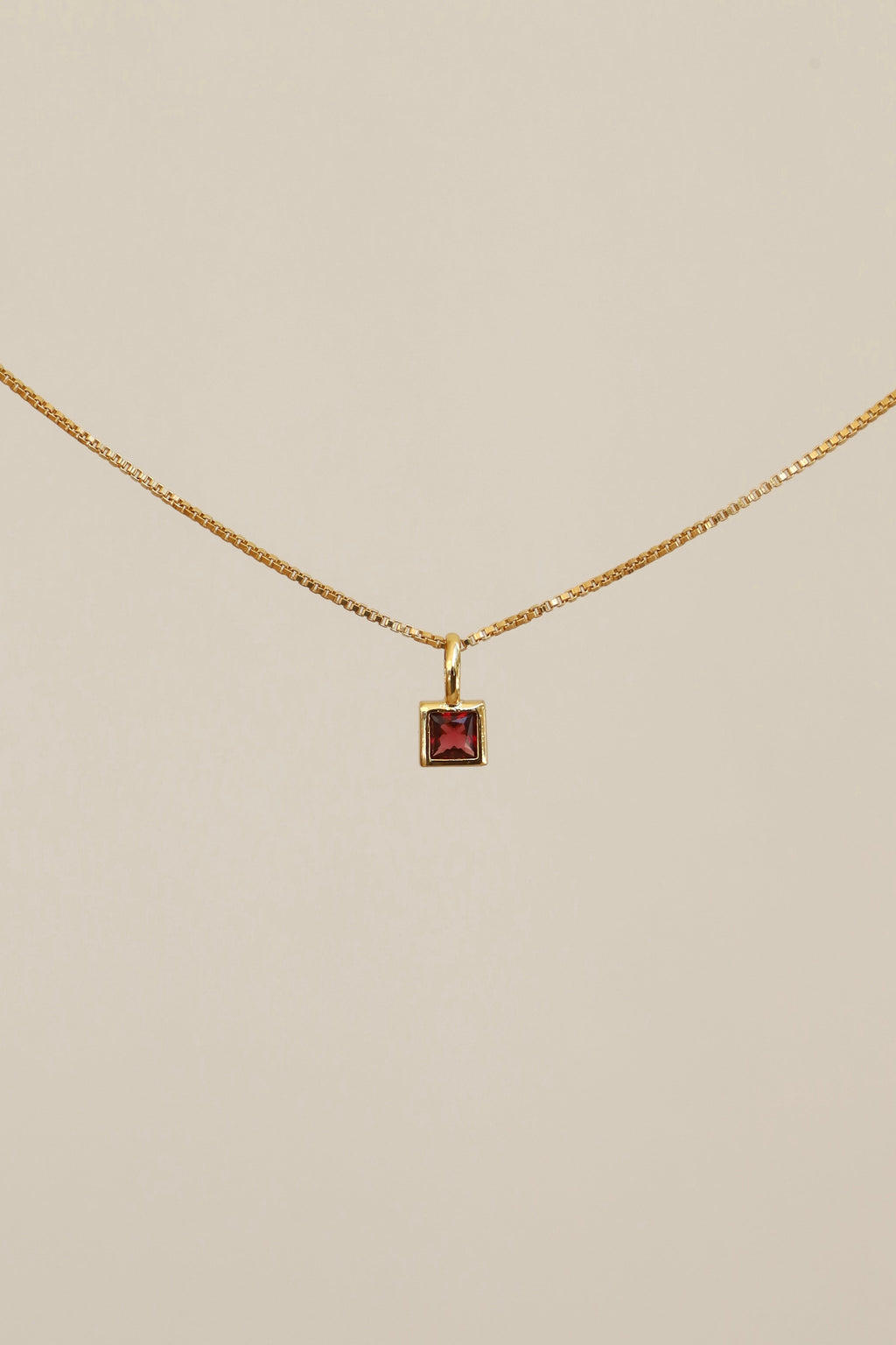 SQUARE BEZEL BIRTHSTONE CHARM