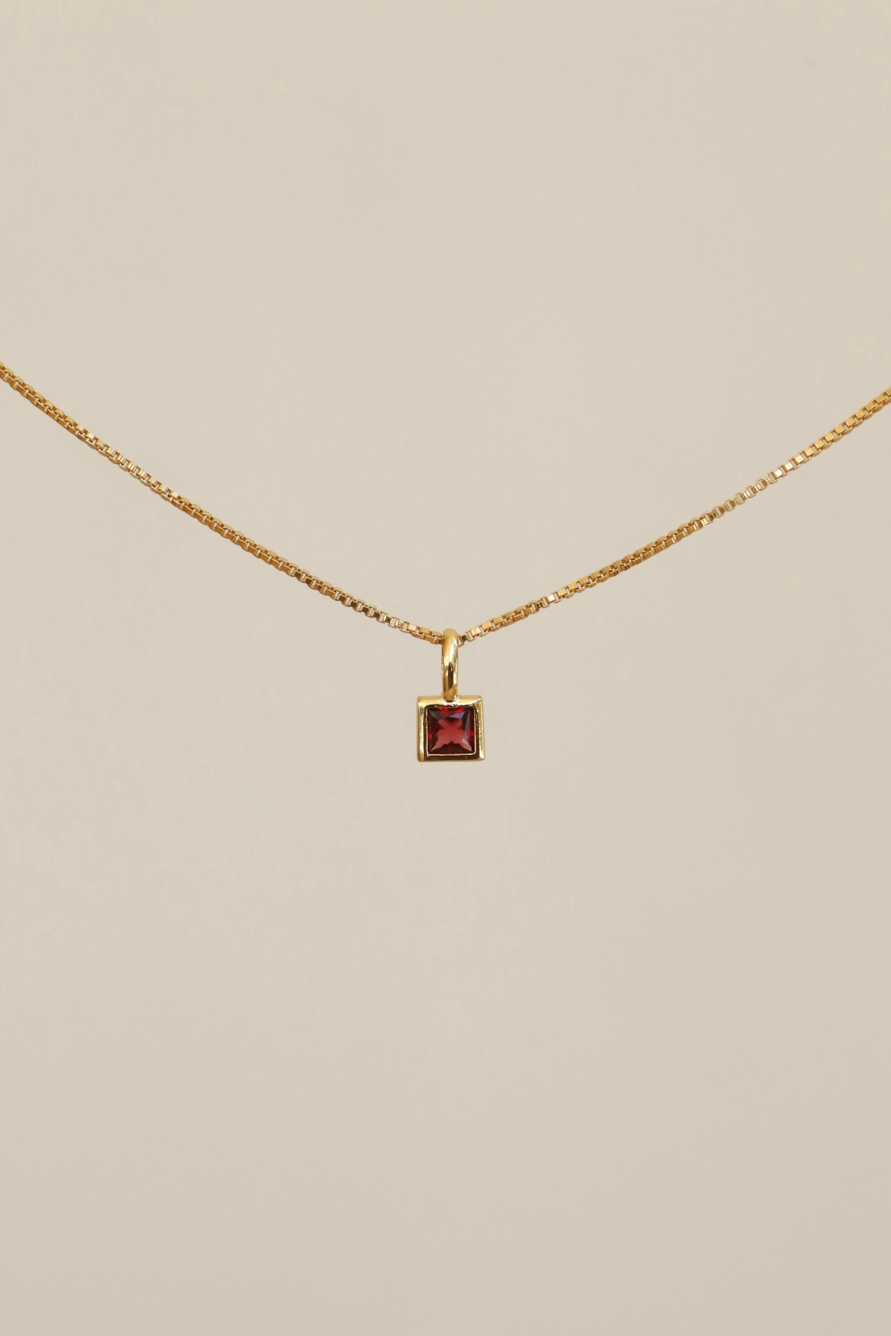 SQUARE BEZEL BIRTHSTONE CHARM