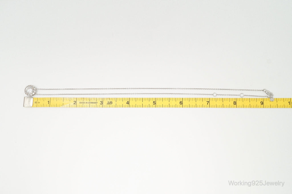 Vintage Large Cubic Zirconia Sterling Silver Necklace