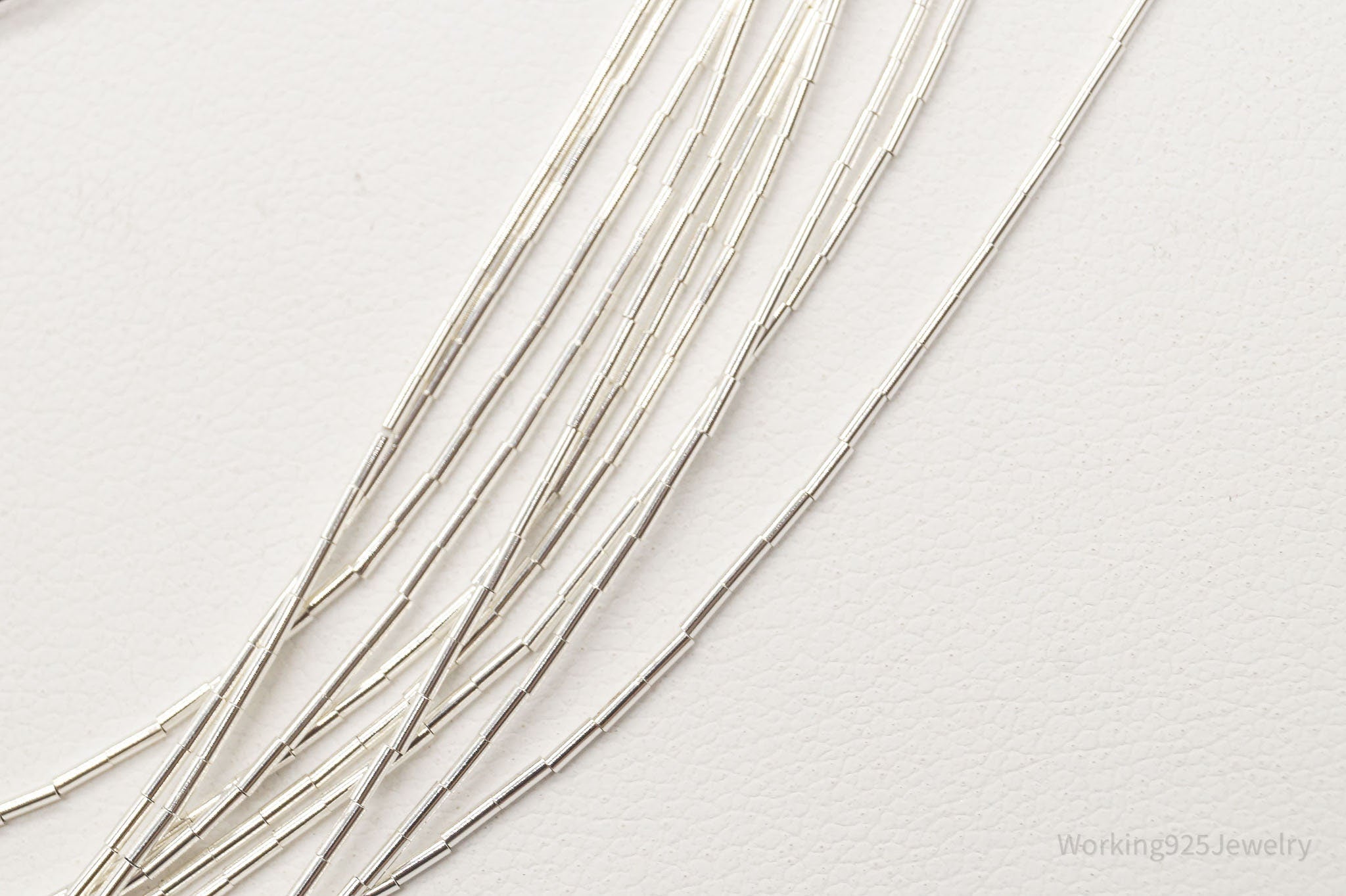 Vintage Native American Sterling Silver Bead Necklace 30"