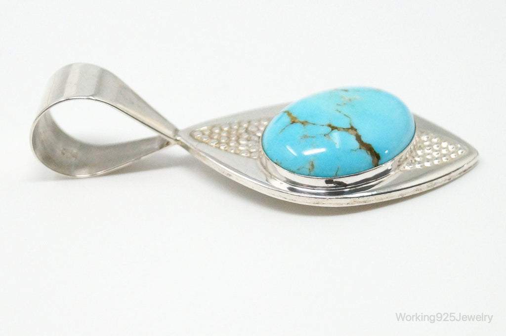 Vintage Desert Rose Trading Co Large Turquoise Sterling Silver Pendant