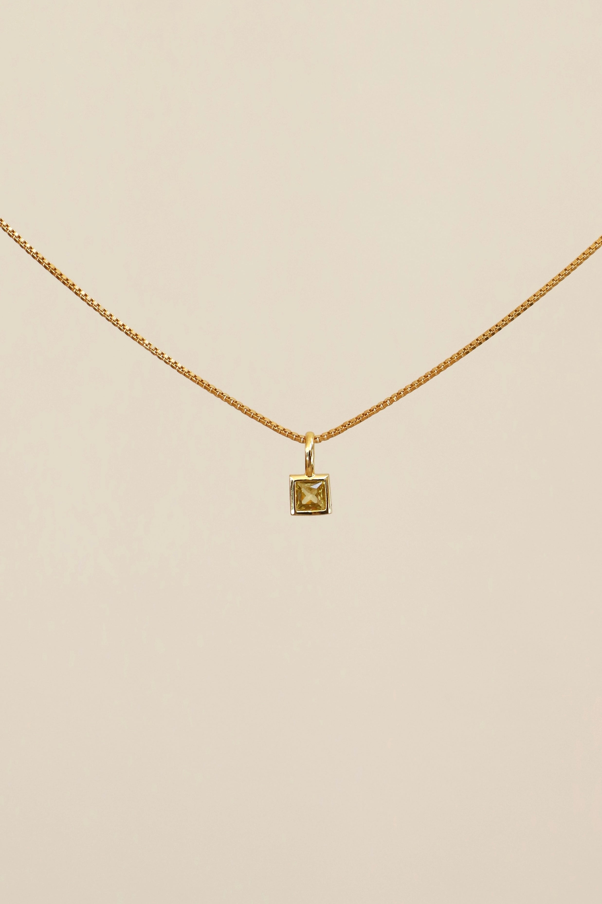 SQUARE BEZEL BIRTHSTONE CHARM