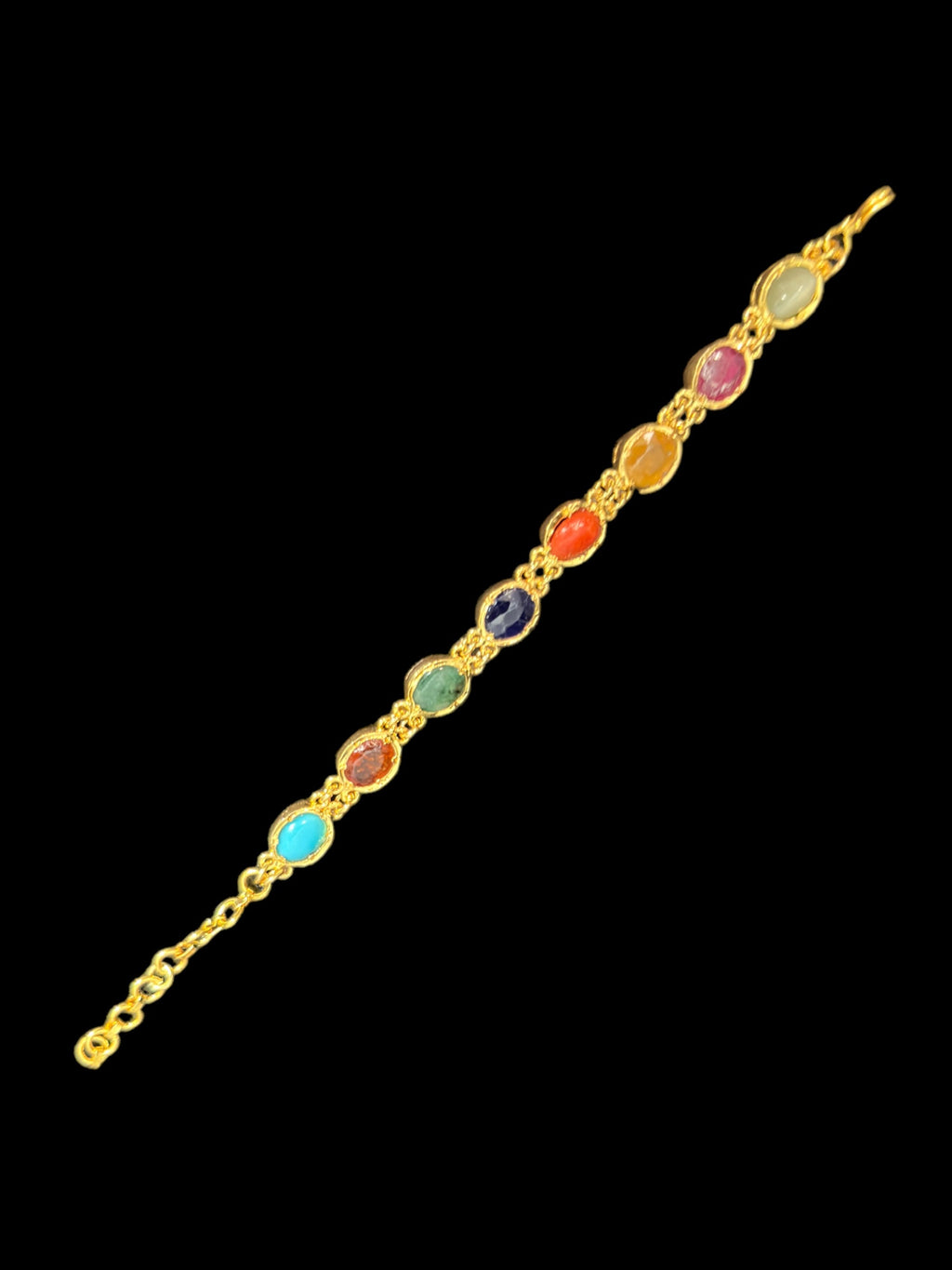 B200 gold plated Navratan gemstone bracelet ( SHIPS IN 2 WEEKS )