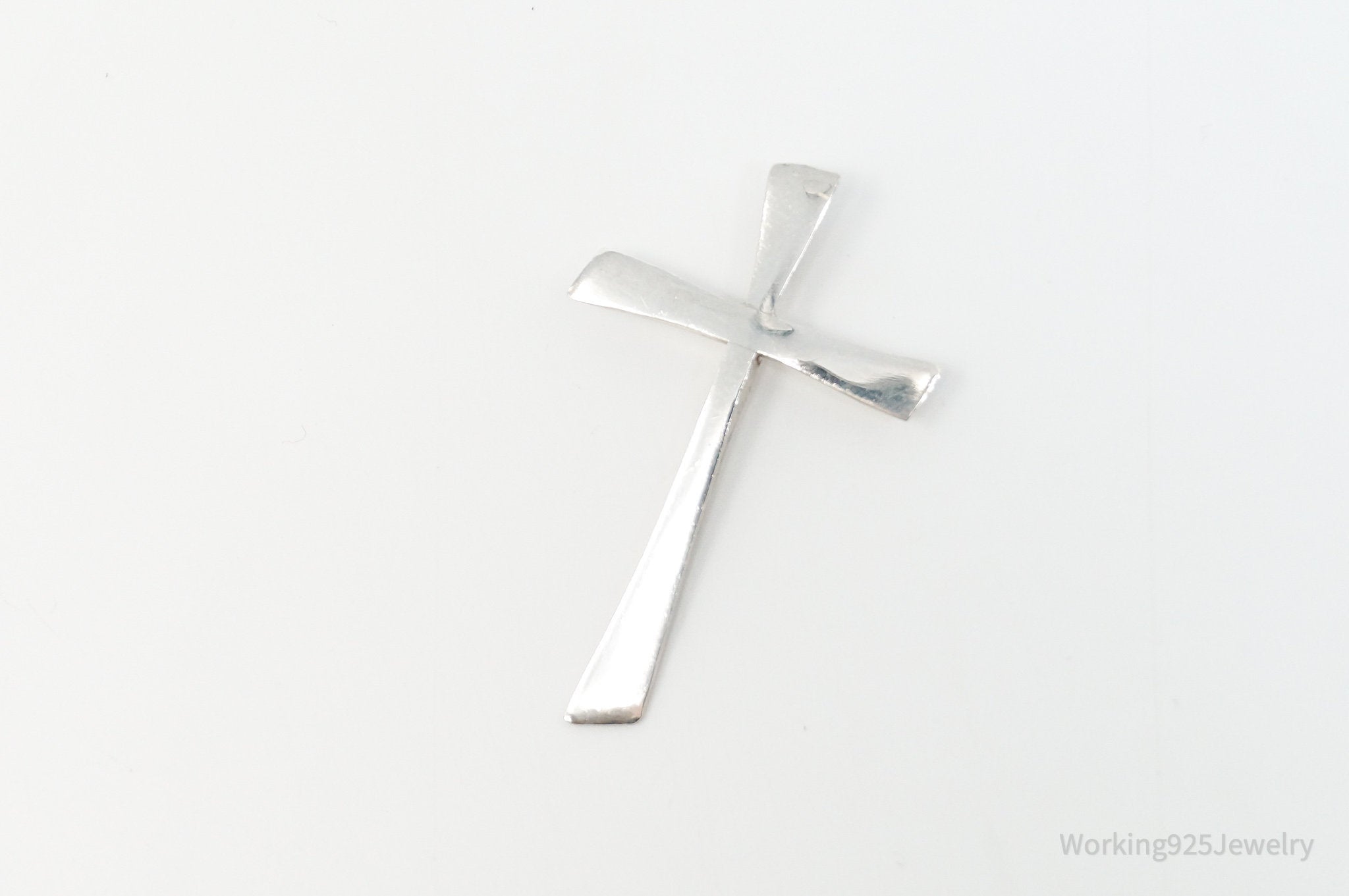 Vintage Large Designer DEPP Cross Sterling Silver Necklace Pendant