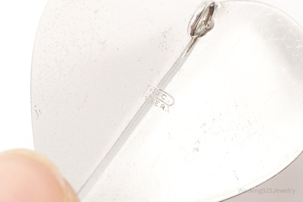 Large Antique Sterling Silver Heart Pendant