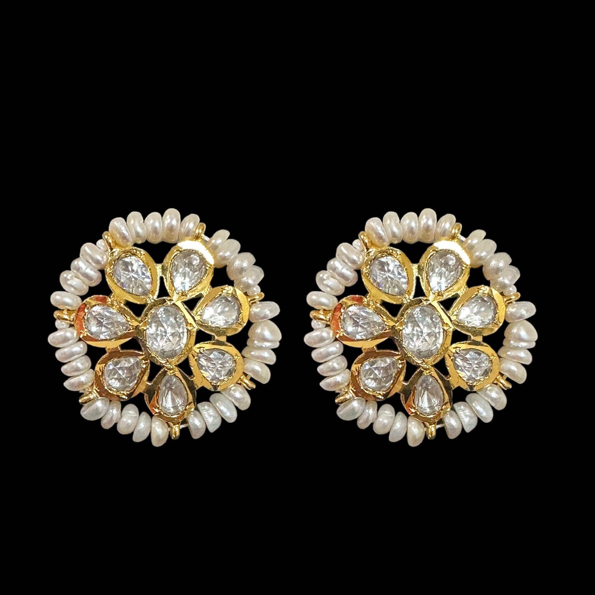 ET206 Gold plated studs  in moissanite ( READY TO SHIP )