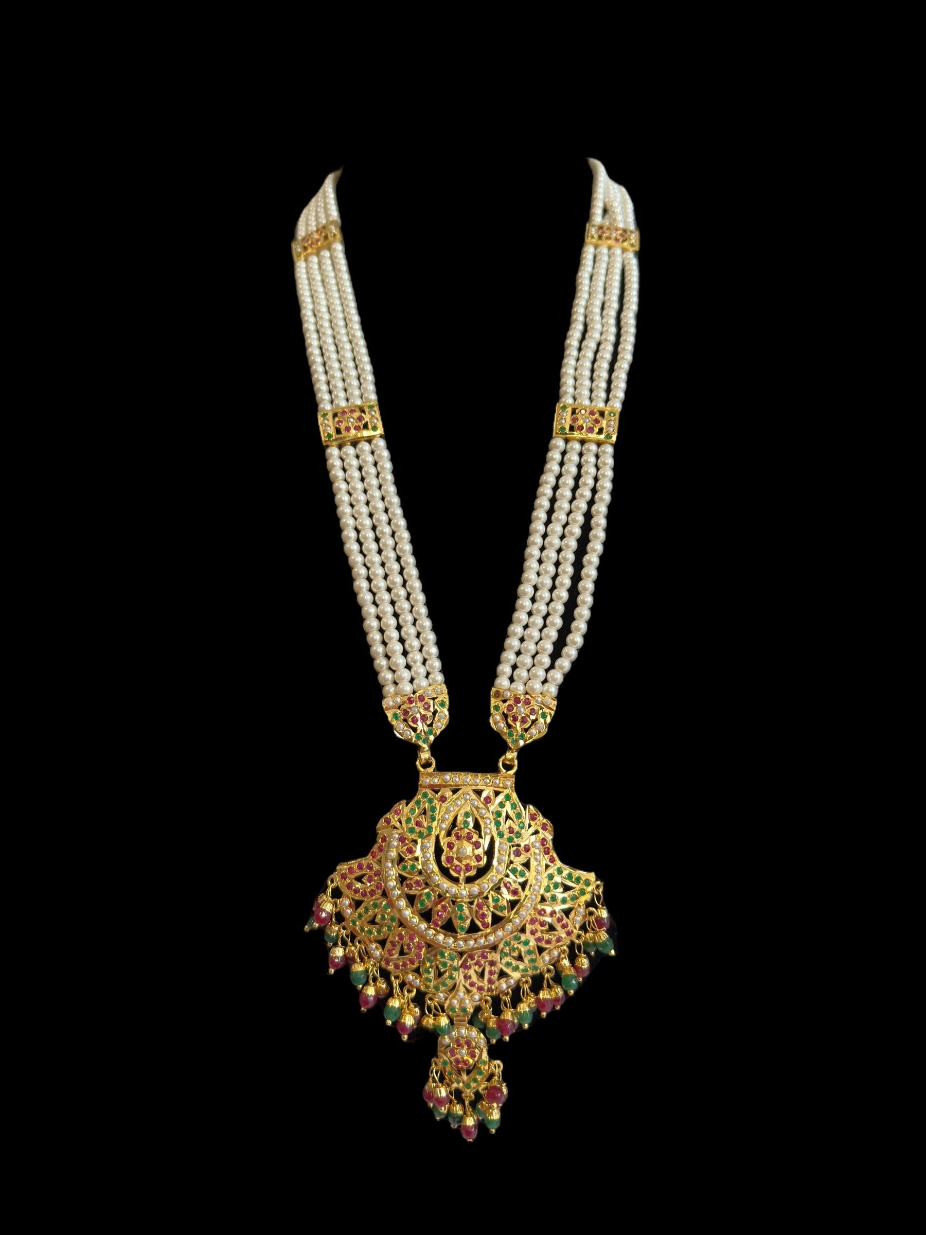 DLN86 Jia jadau rani haar in ruby emerald ( READY TO SHIP )