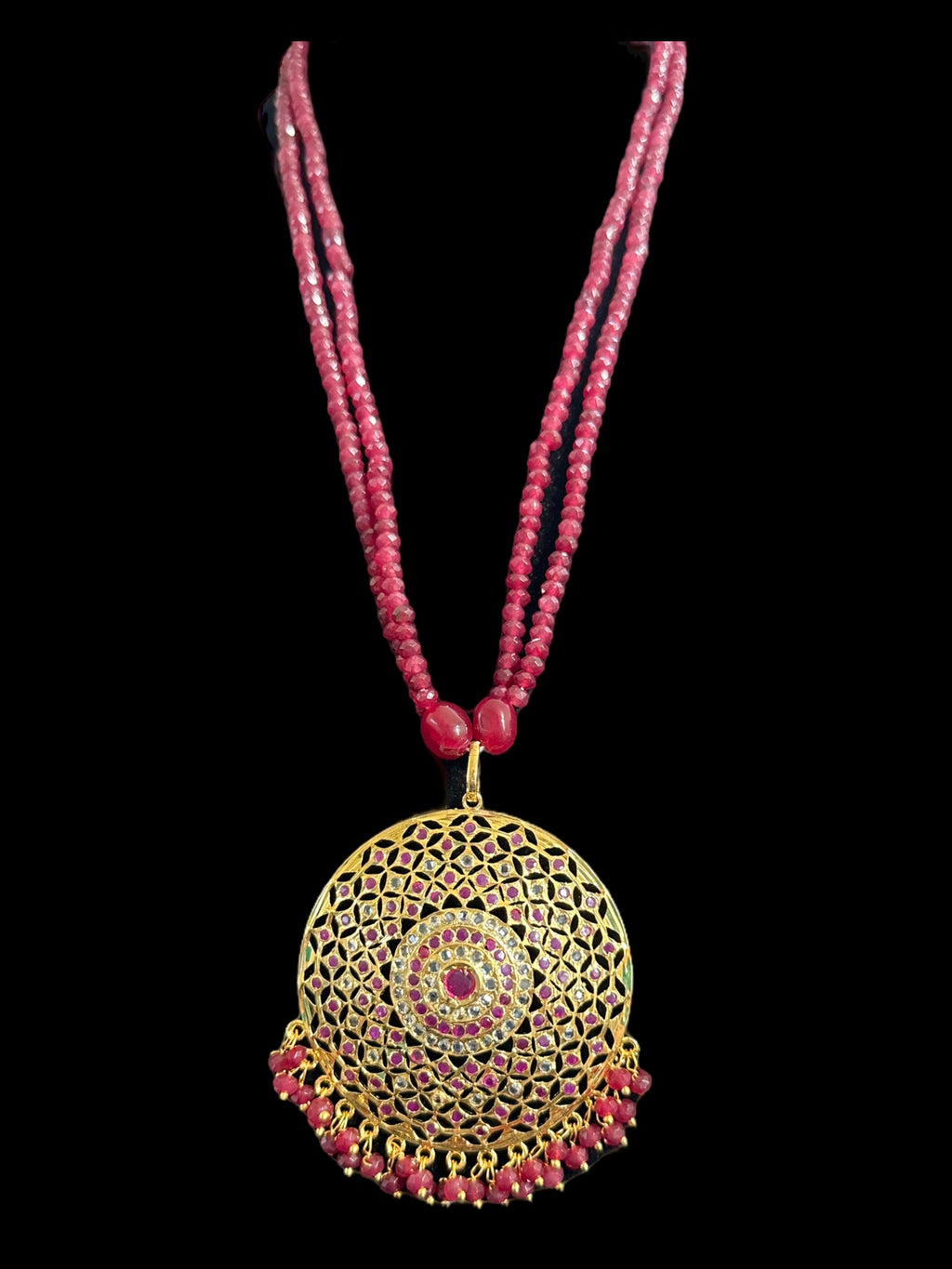 PS355  Ruby jadau pendant set ( READY TO SHIP )