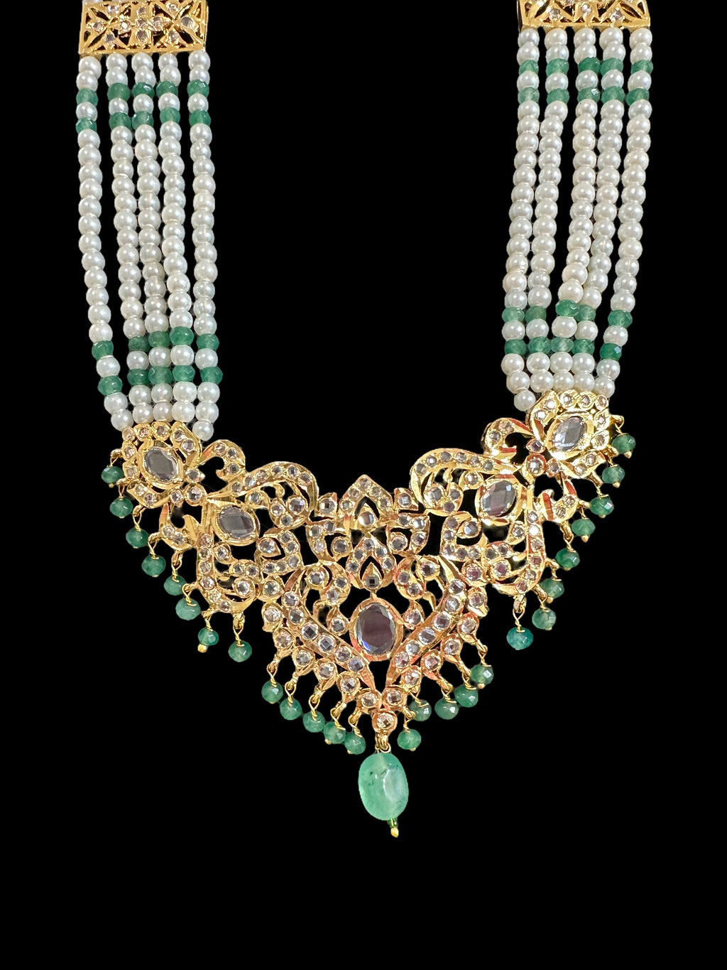 DLN46 ENESSA hyderabadi Rani haar with earrings ( SHIPS IN 4 WEEKS  )