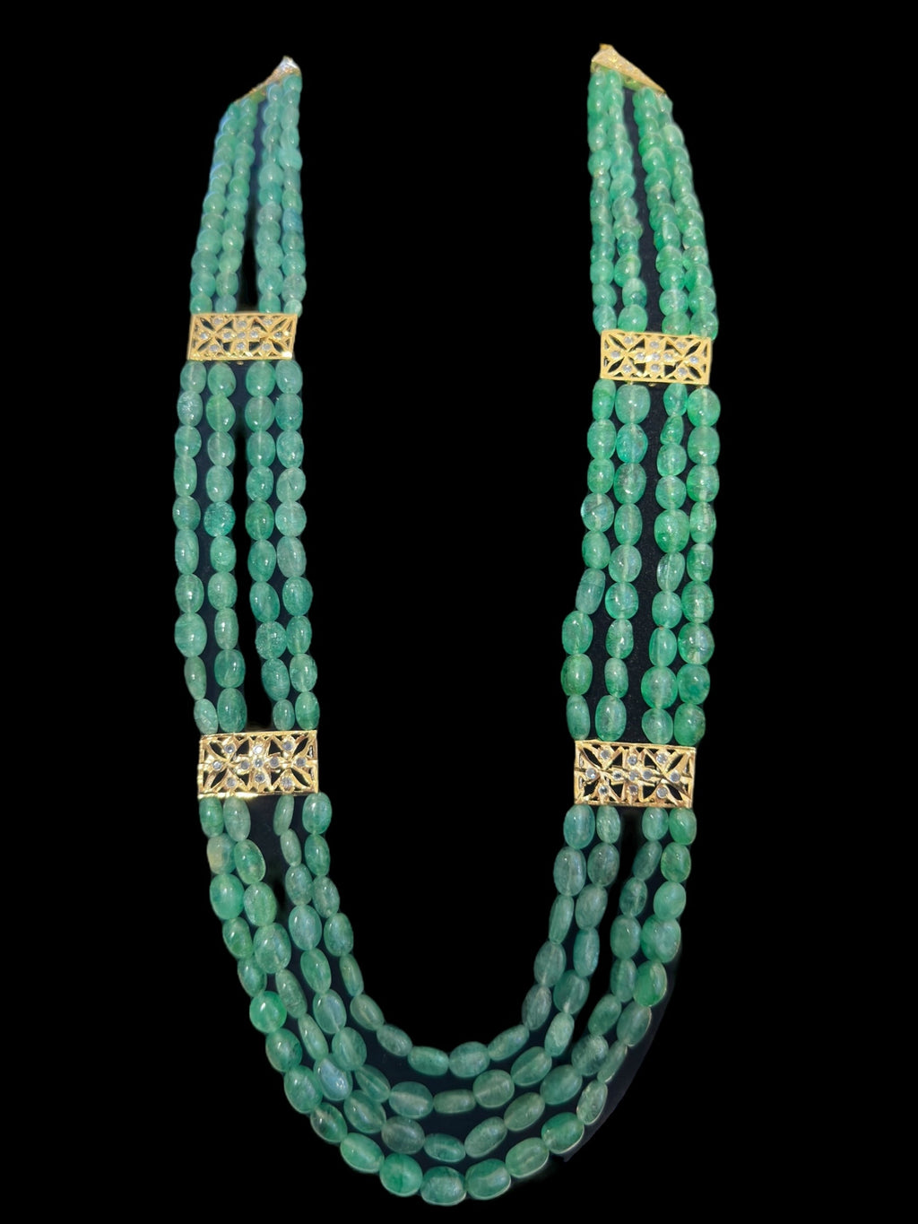 LN59 Ghazal emerald beads Rani haar ( SHIPS IN 3 WEEKS  )