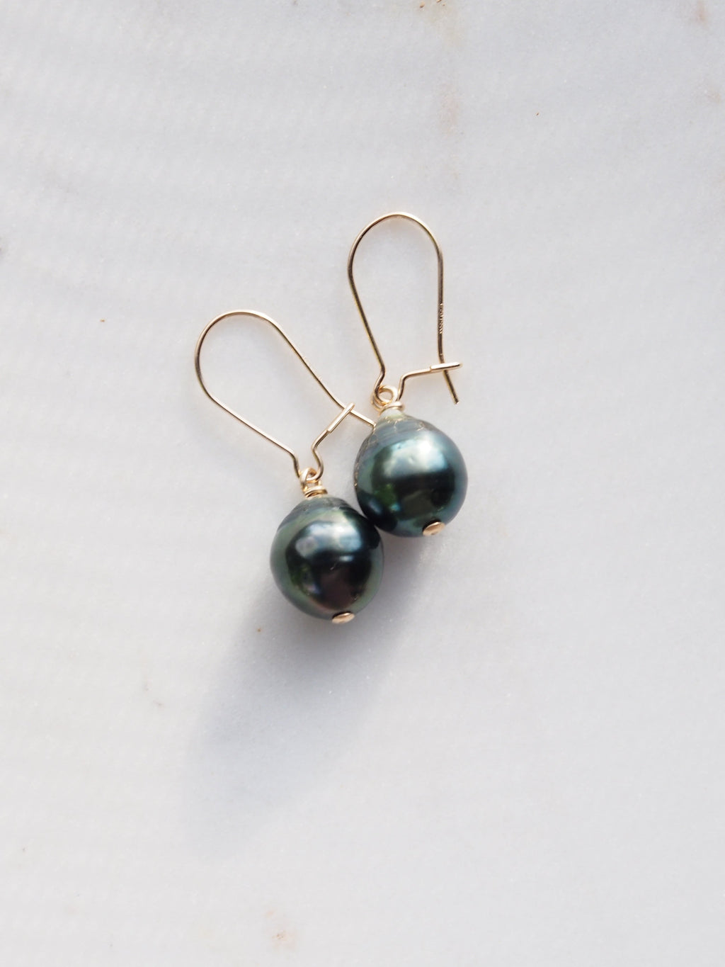 Gold Tahitian Pearl Drop Earrings - Alaula