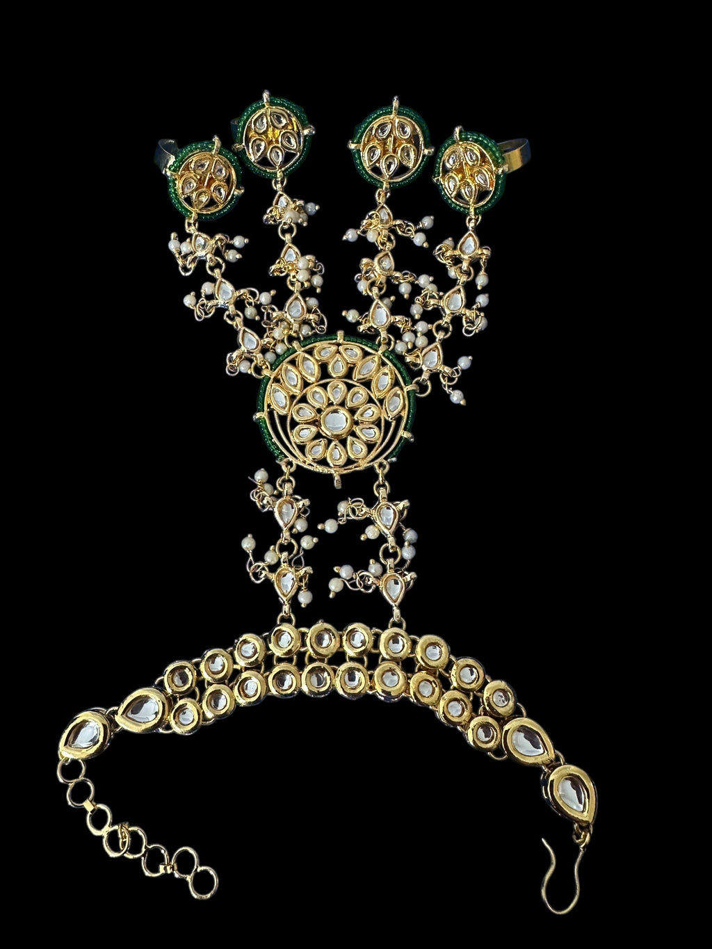 Rimsha kundan haathphool -1 pair ( READY TO SHIP )