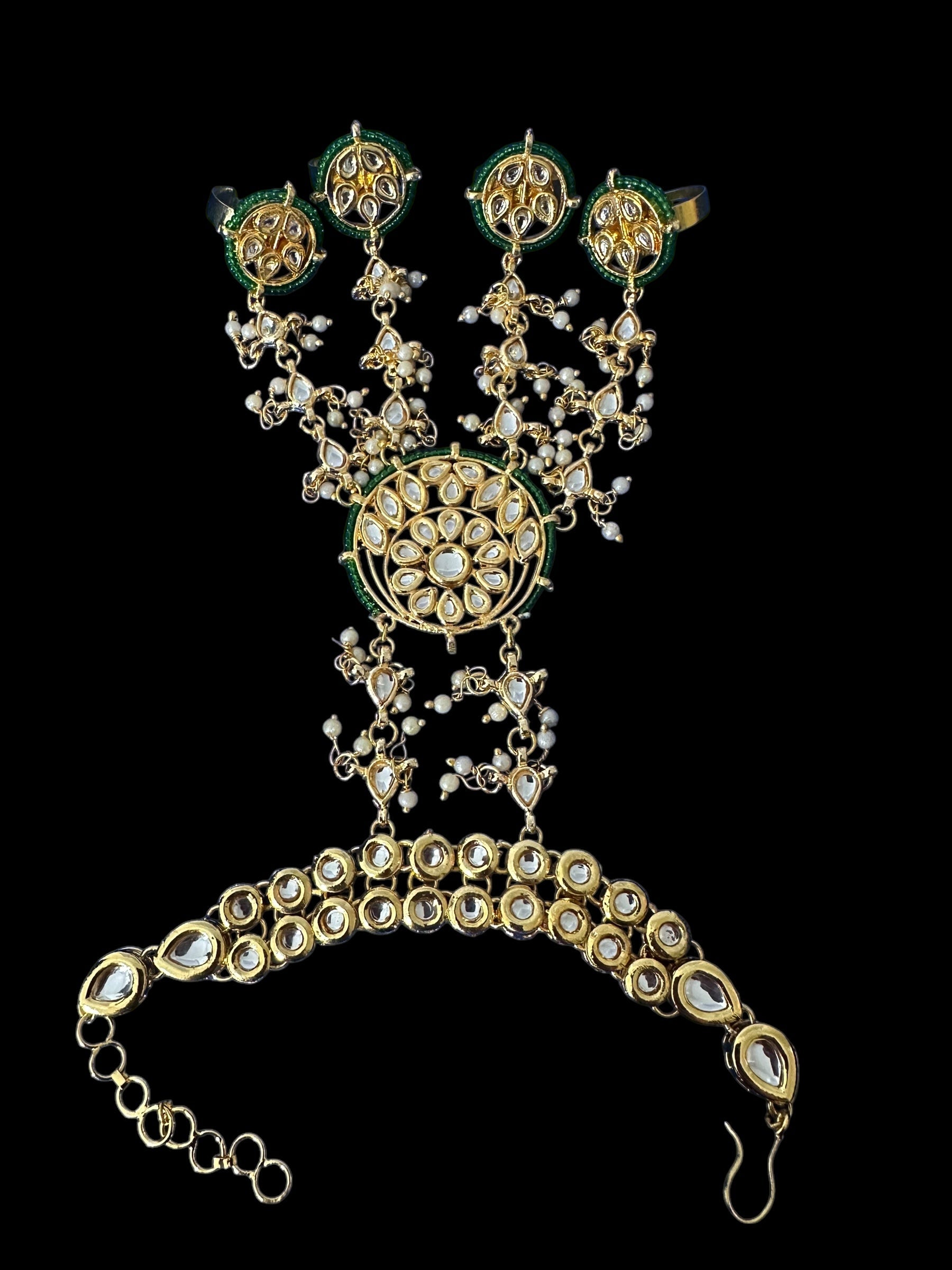 Rimsha kundan haathphool -1 pair ( READY TO SHIP )