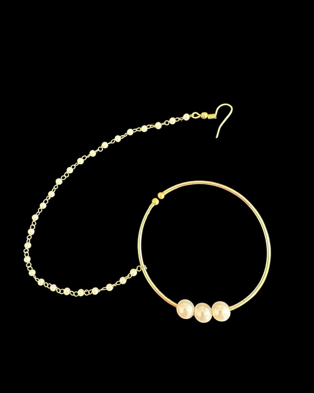 Elegant bridal pearl nose ring - nath ( READY TO SHIP )