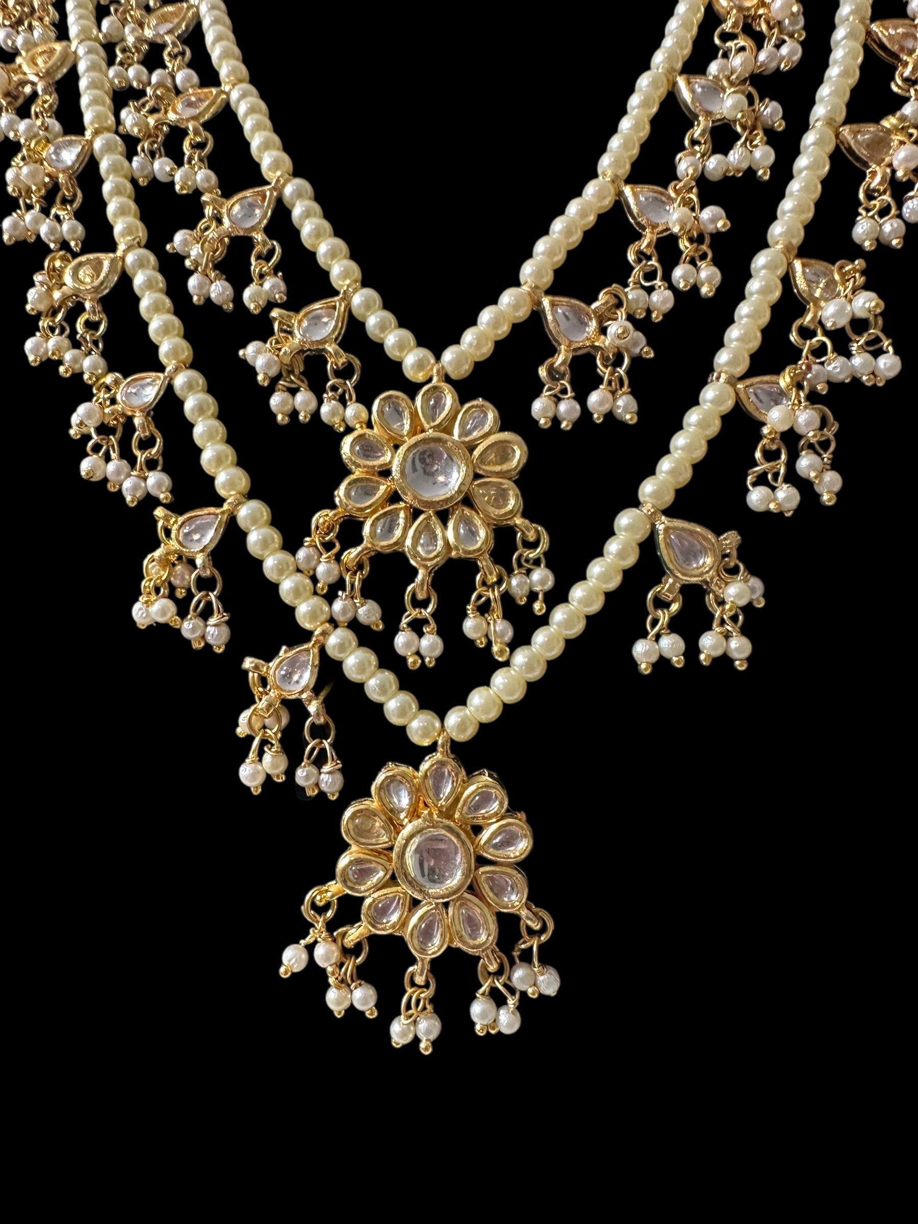 Freya two layered gold plated kundan necklace ( SHIPS IN 2 WEEKS )