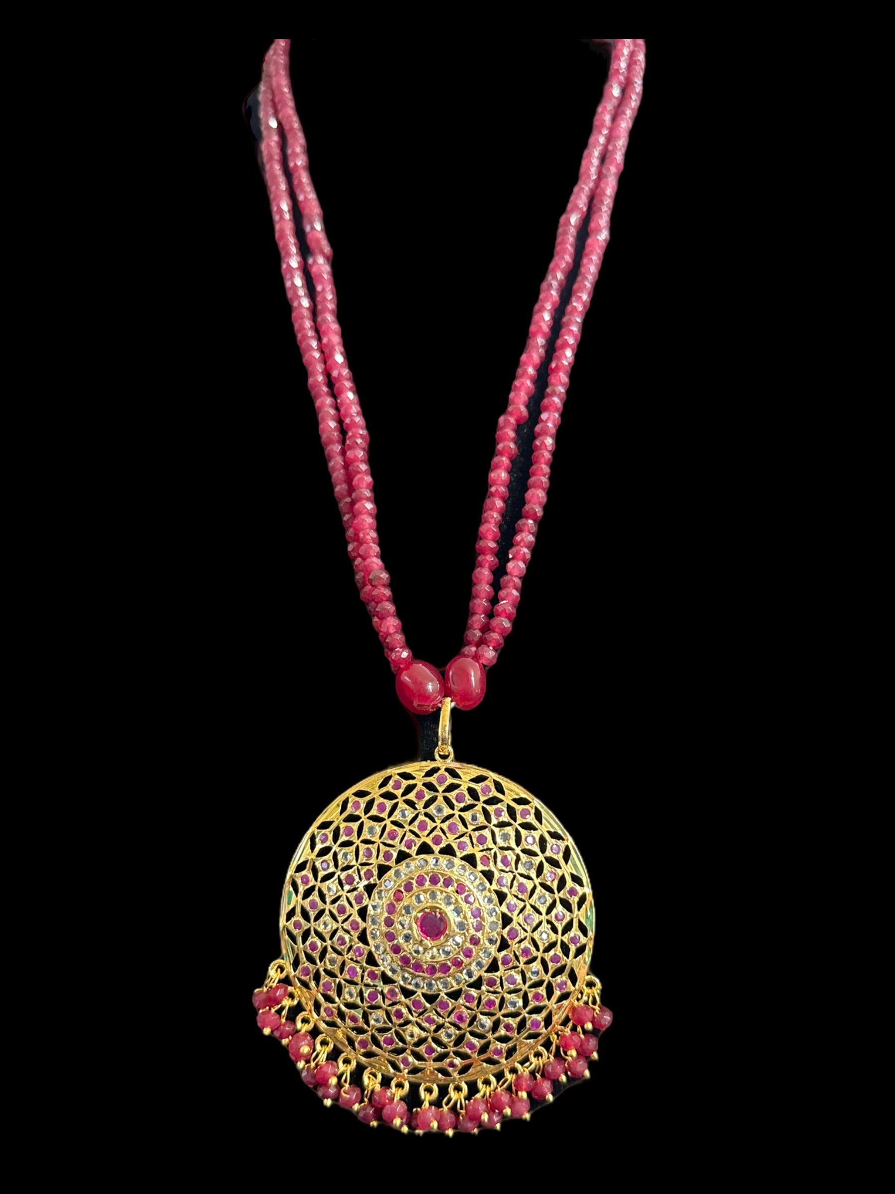 PS355  Ruby jadau pendant set ( READY TO SHIP )