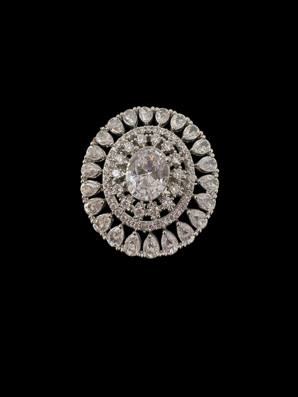 DJR141 Cz silver plated  ring ( READY TO SHIP)