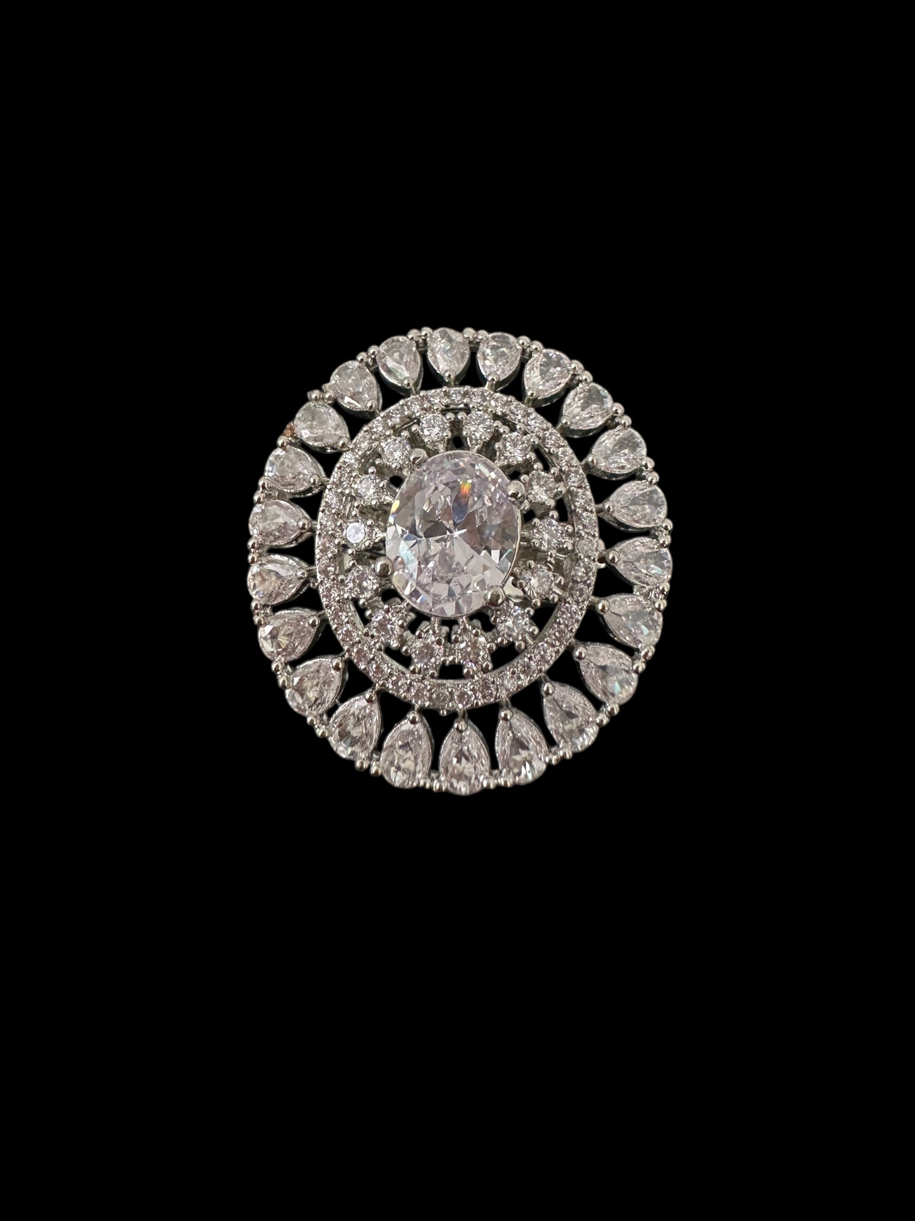 DJR141 Cz silver plated  ring ( READY TO SHIP)