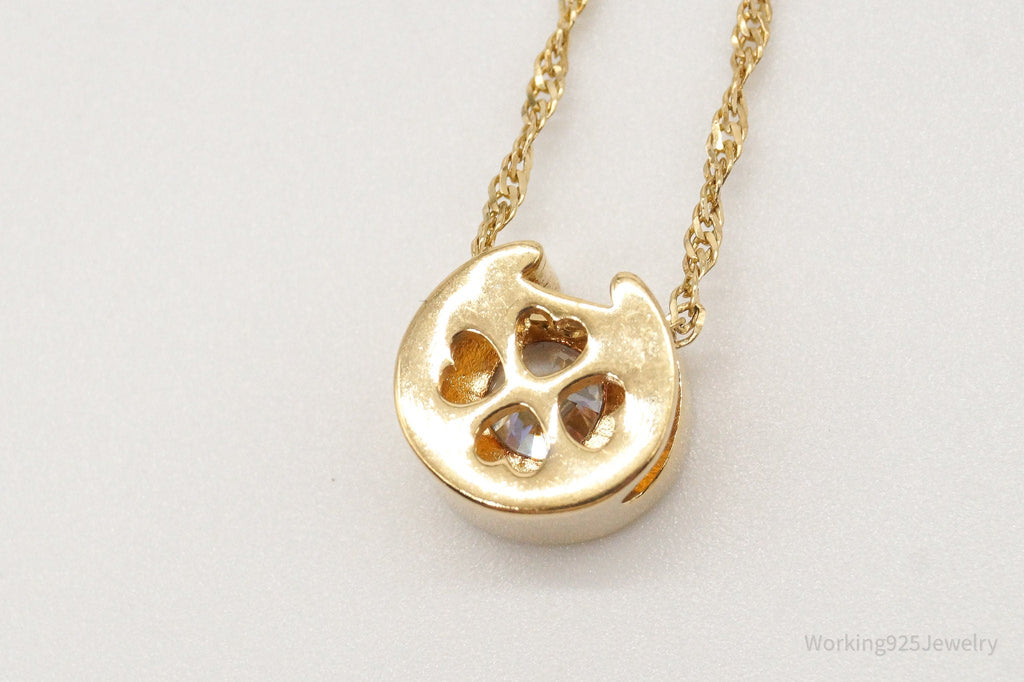 Designer Milor Gold Vermeil Cubic Zirconia Sterling Silver Necklace