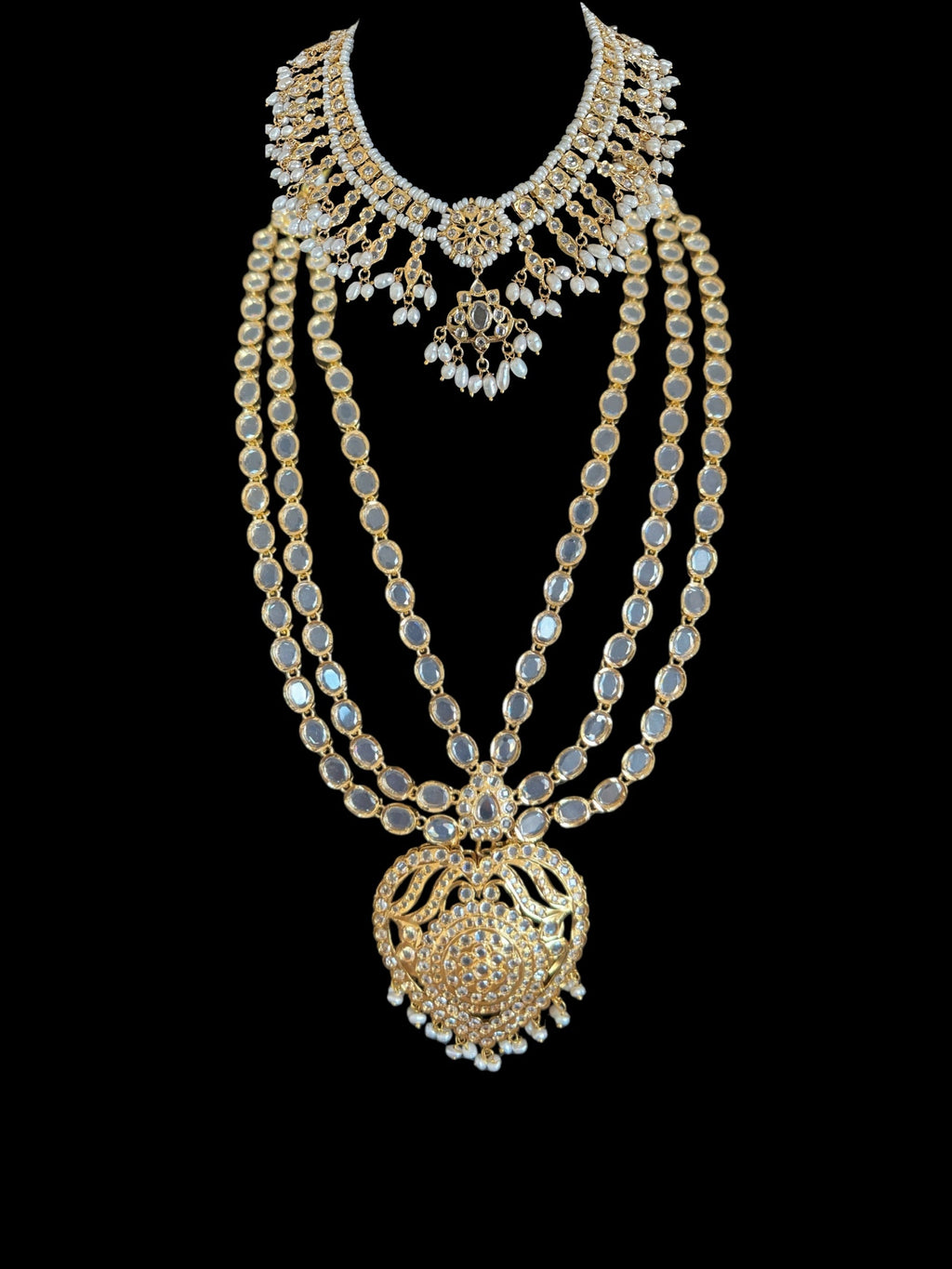 BR493 Nazia bridal set with fresh water pearls ( SHIPS IN 3 WEEKS )