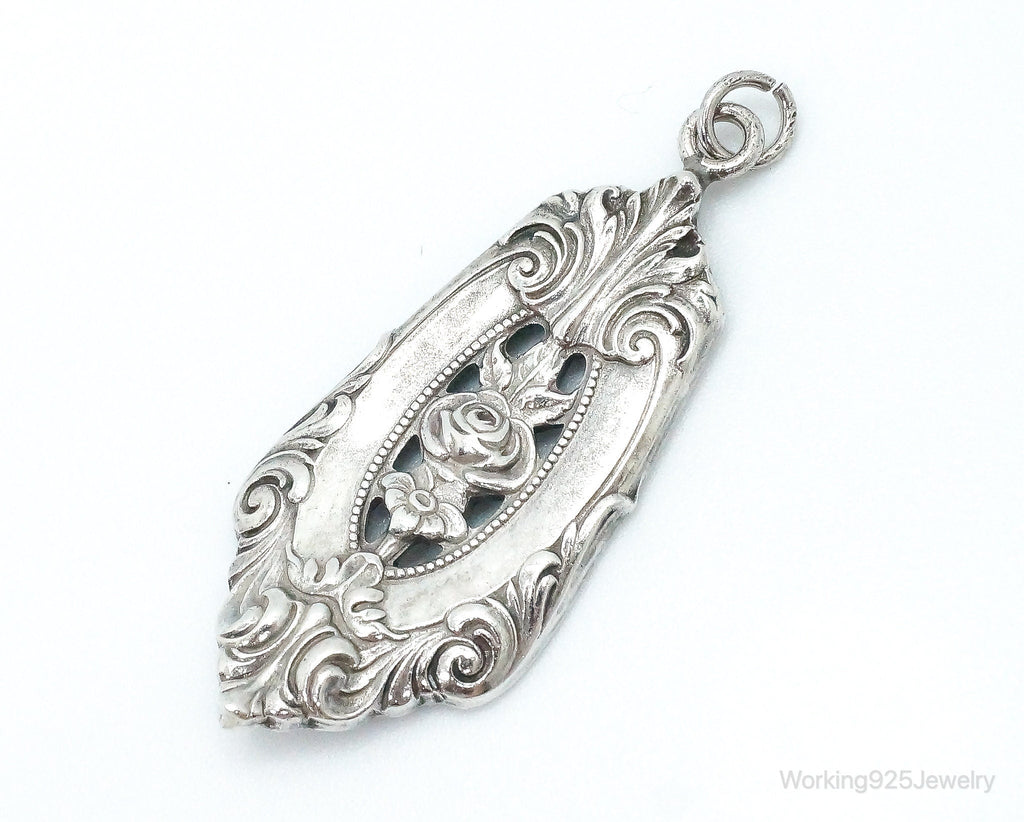 Antique Wallace Repousse Sterling Silver Necklace Pendant