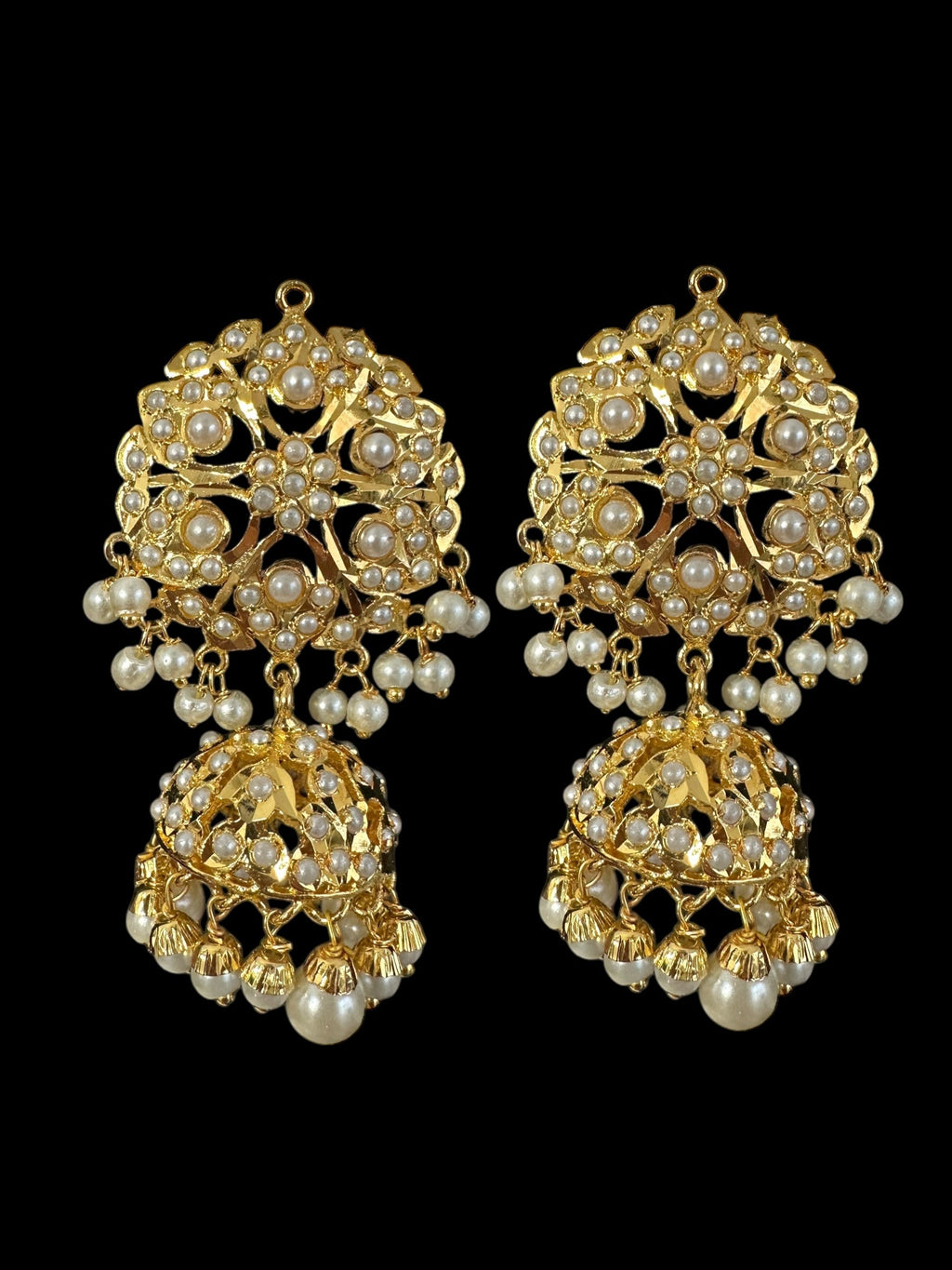 DNS189 Gold-Plated jadau Floral Hasli Necklace with jhumka earrings tika  – Handcrafted Traditional Set ( READY TO SHIP )