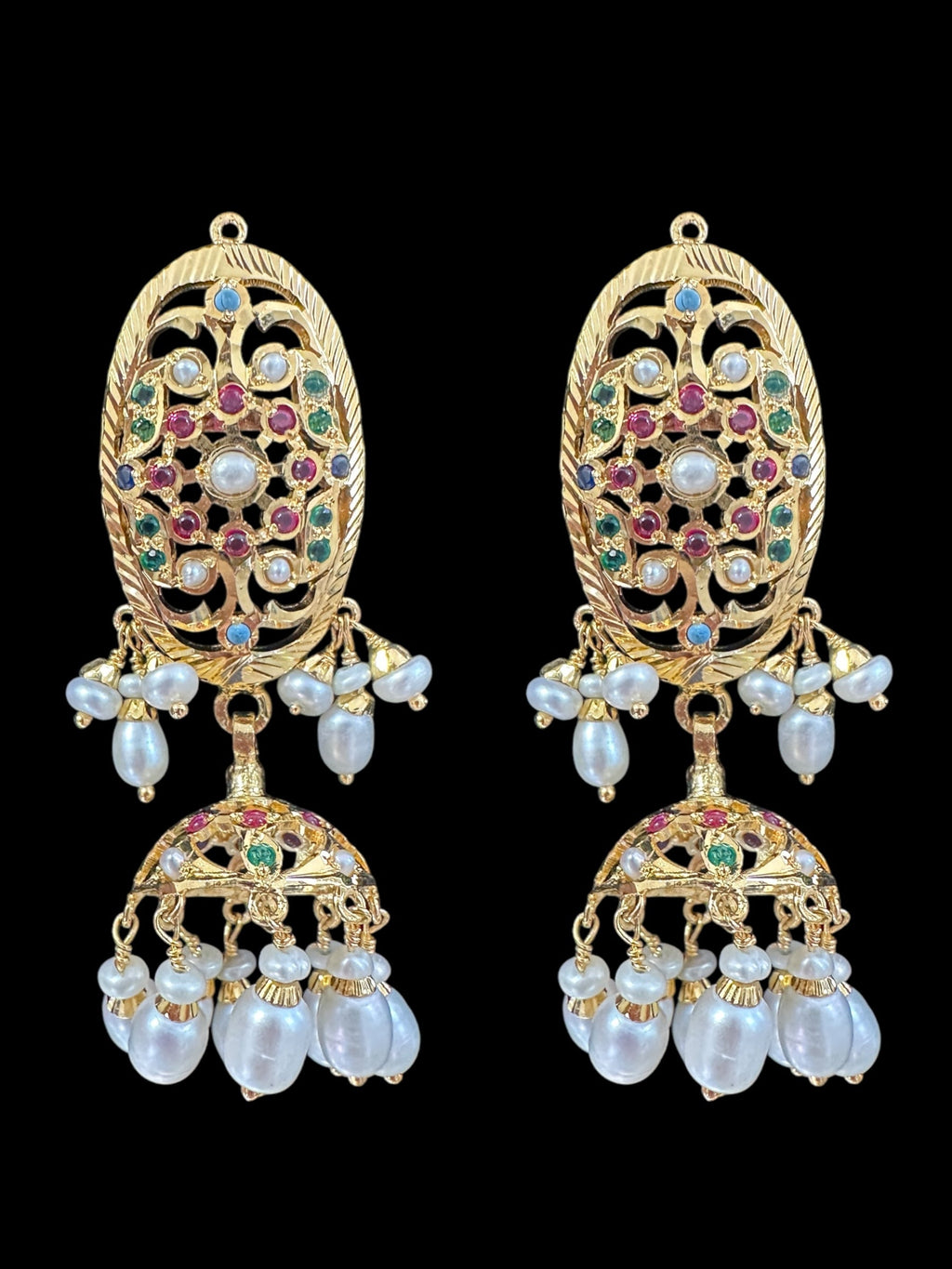 Navratan / Multicolored Jadau choker Set in Gold Plated Silver ( SHIPS IN 5 WEEKS  )