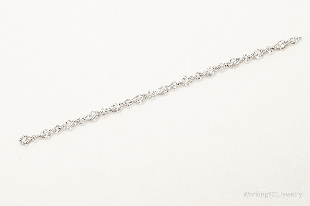 Designer JWBR Single Diamond Linked Sterling Silver Bracelet