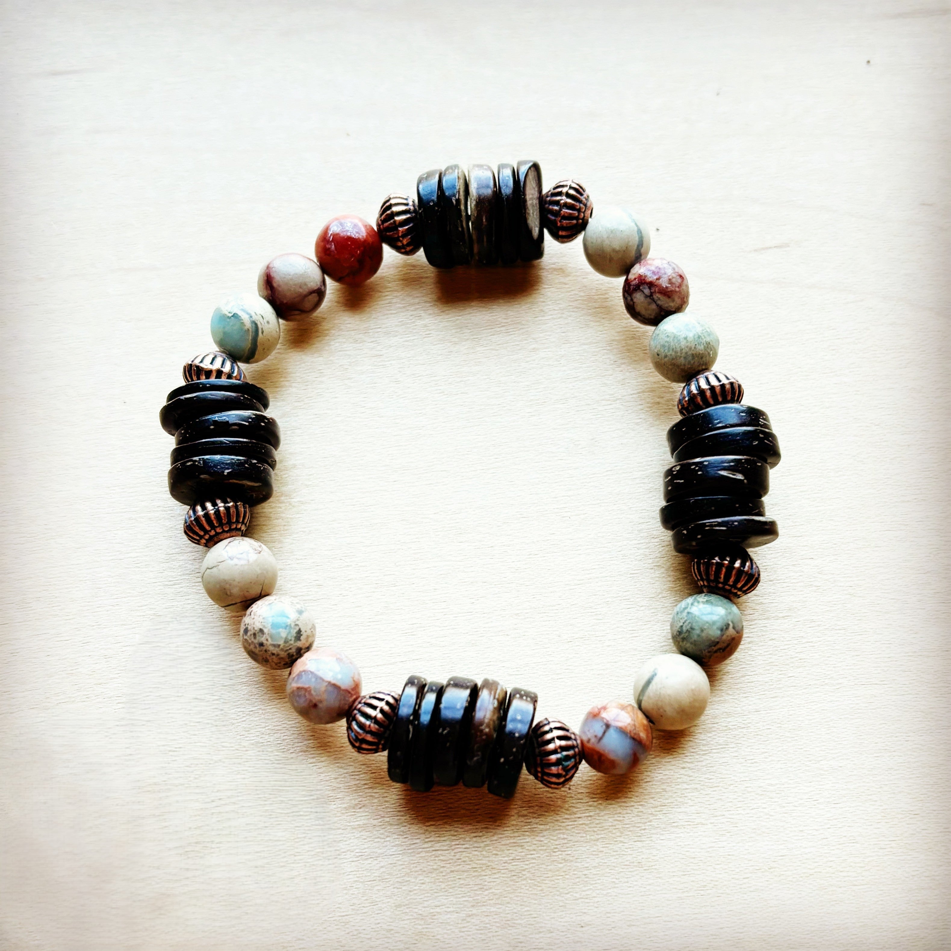 Aqua Terra and Wood Bracelet 239B