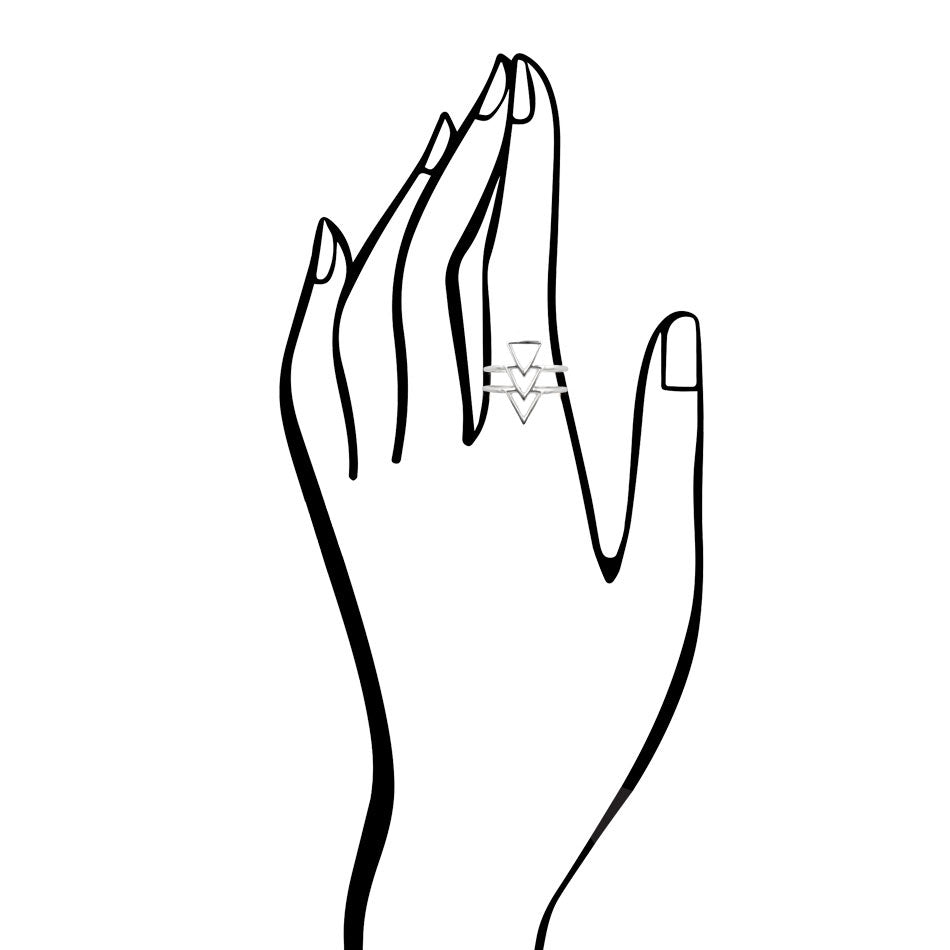 Go Triangle Sterling Silver Ring