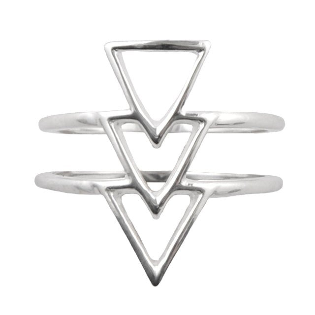 Go Triangle Sterling Silver Ring