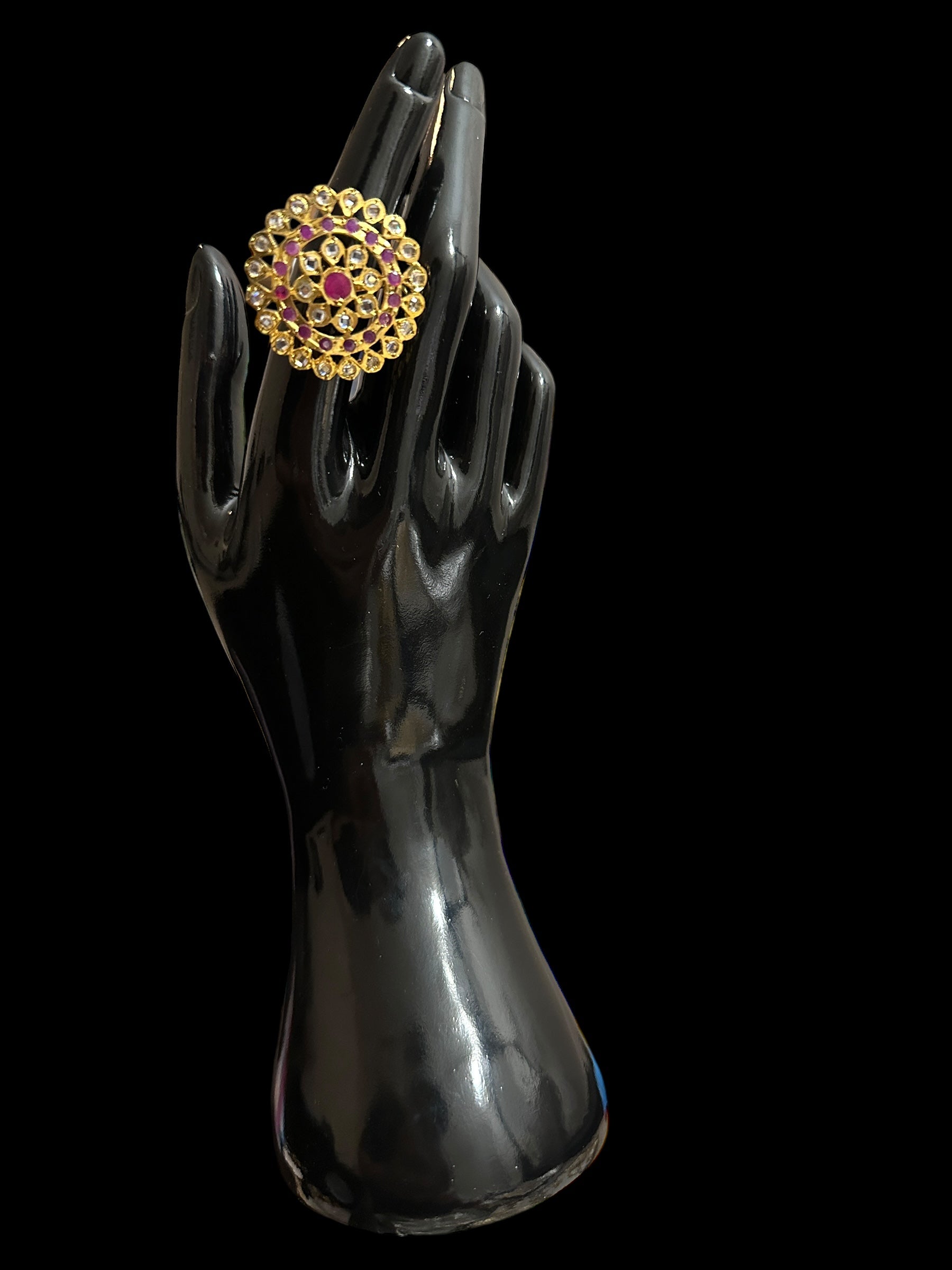 DJR89 Nia cz polki   ring - ruby  ( READY TO SHIP)