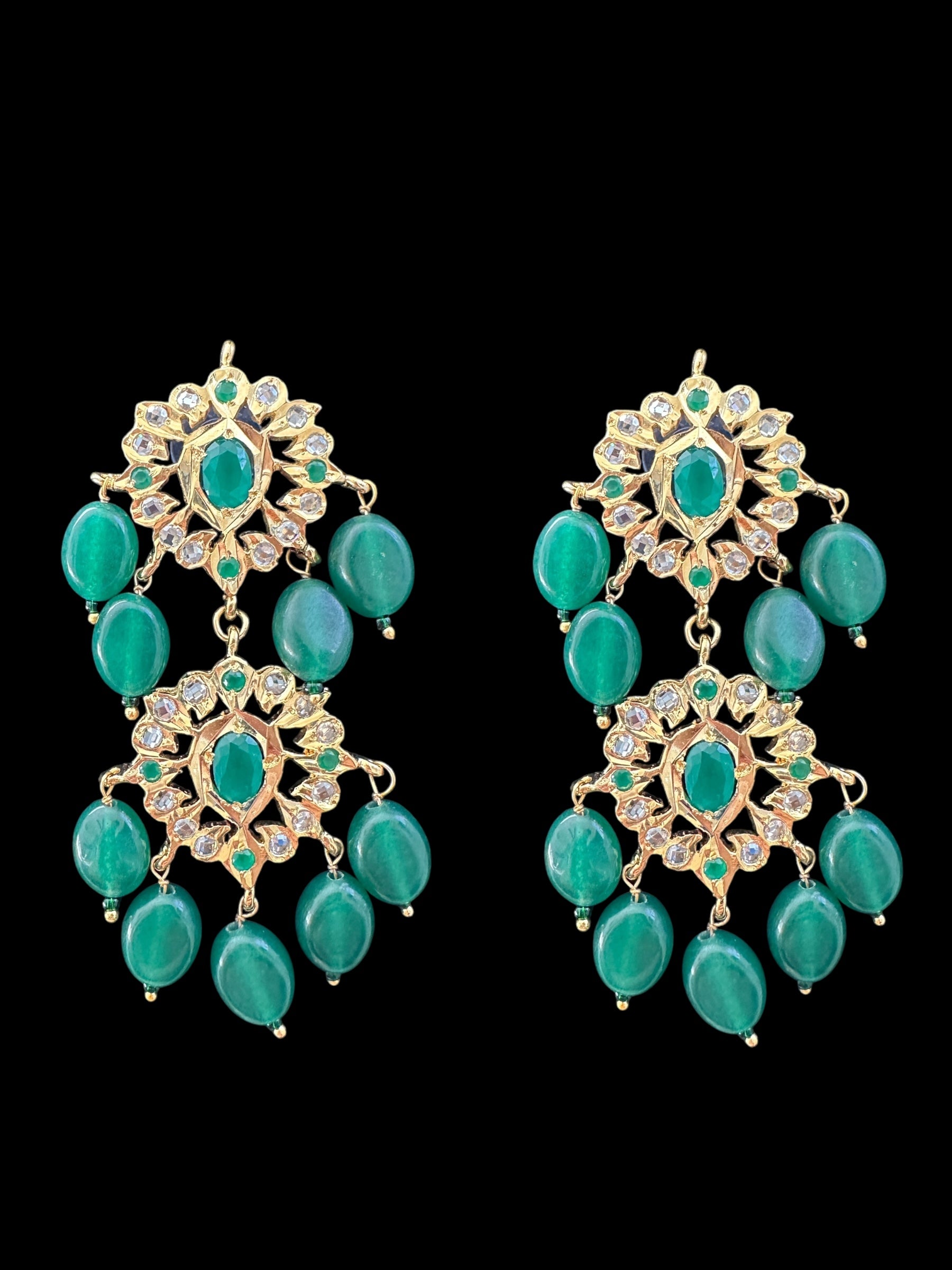 PS490 Neelam freshwater pearl   pendant set  - Green ( READY TO SHIP )