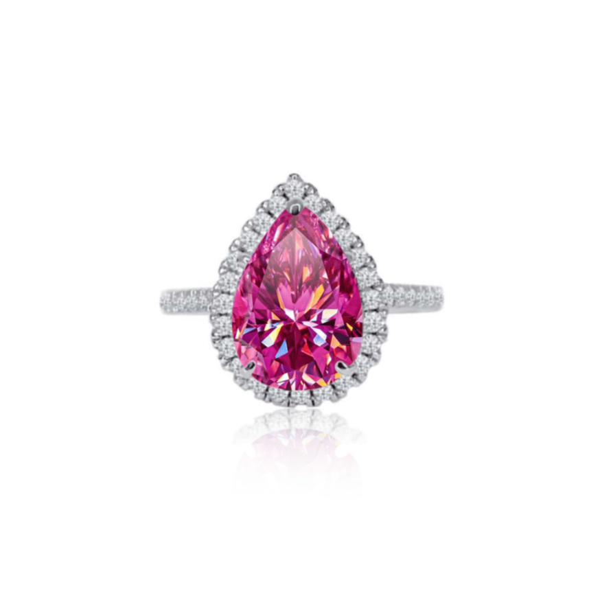 2.0ct Pink Moissanite Lab Diamond Ring
