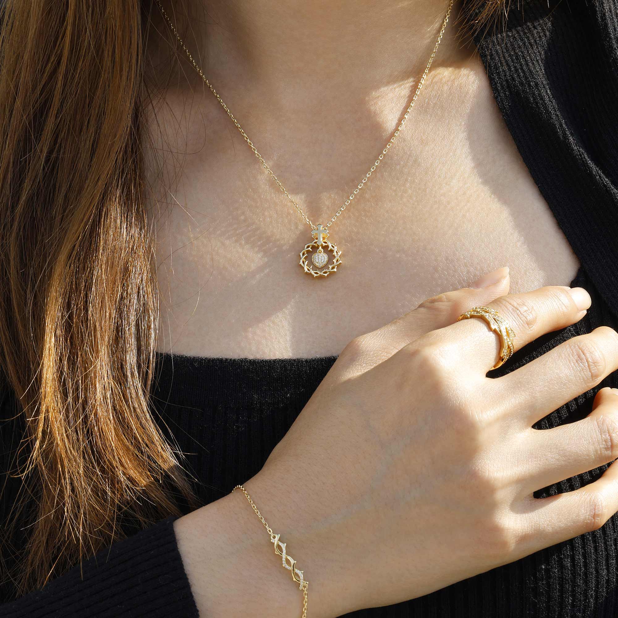 The Sacred Heart Dangle Pendant Necklace