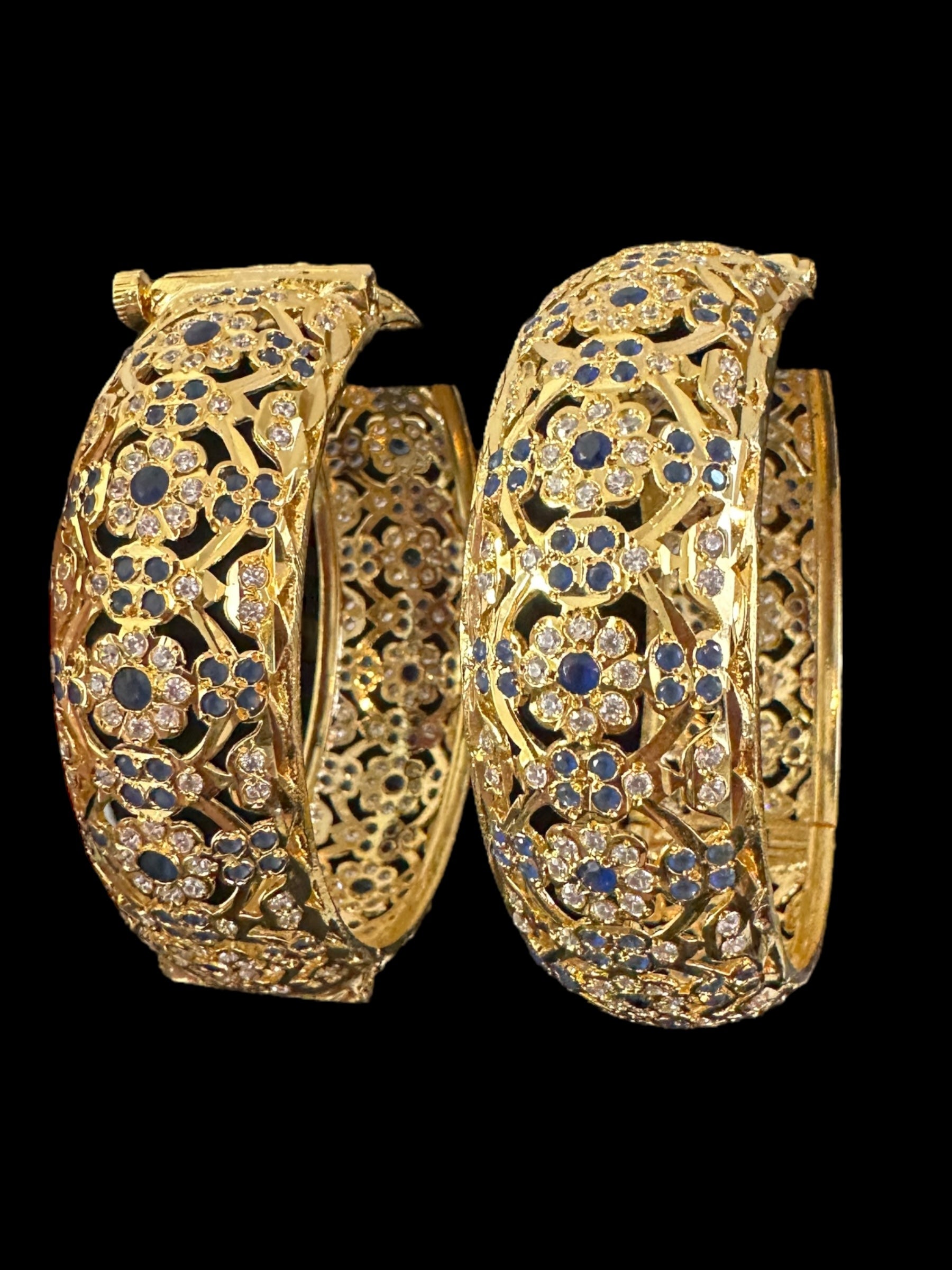 B321 Shibra bangles in sapphire zircon ( SHIPS IN 4 WEEKS )