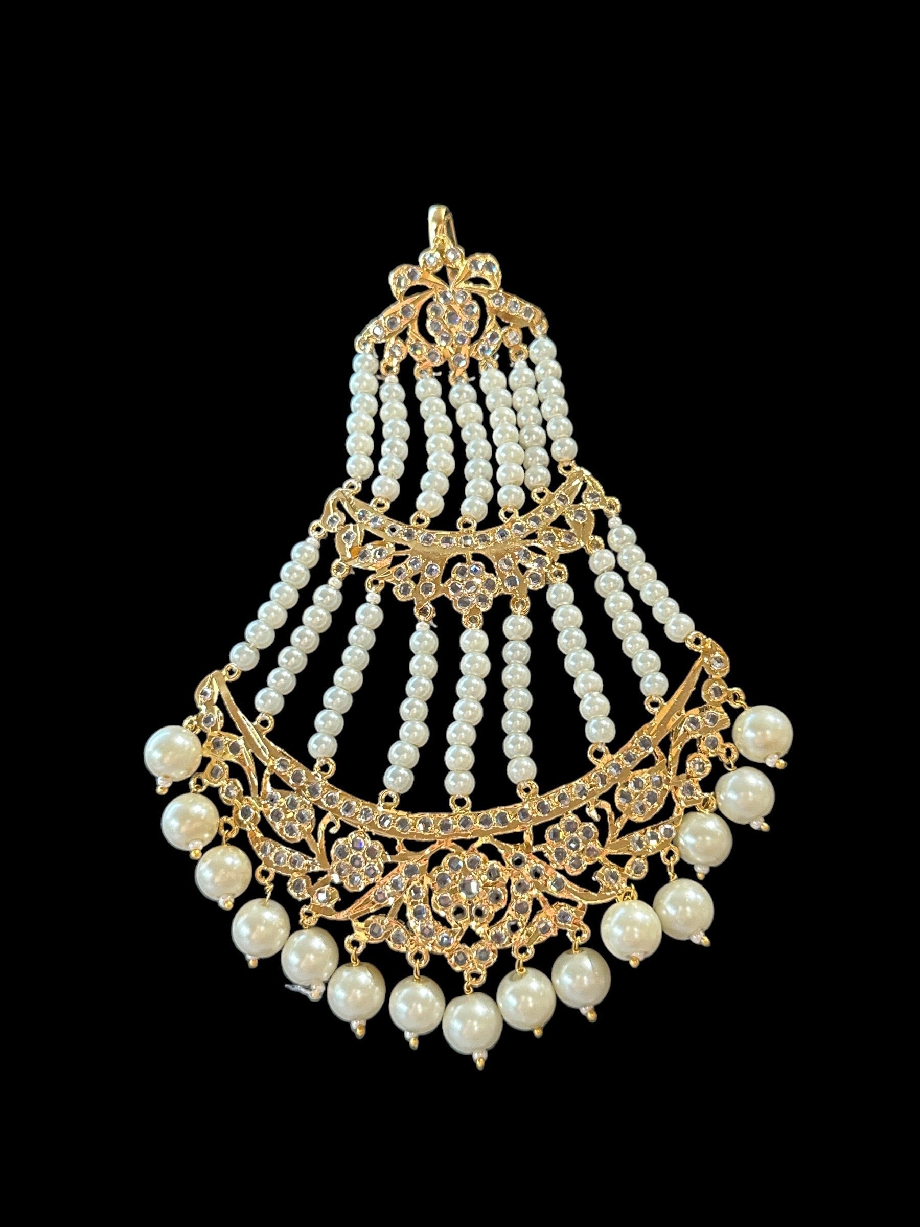 BR115 Insia jadavi lacha bridal set in pearls  ( READY TO SHIP )