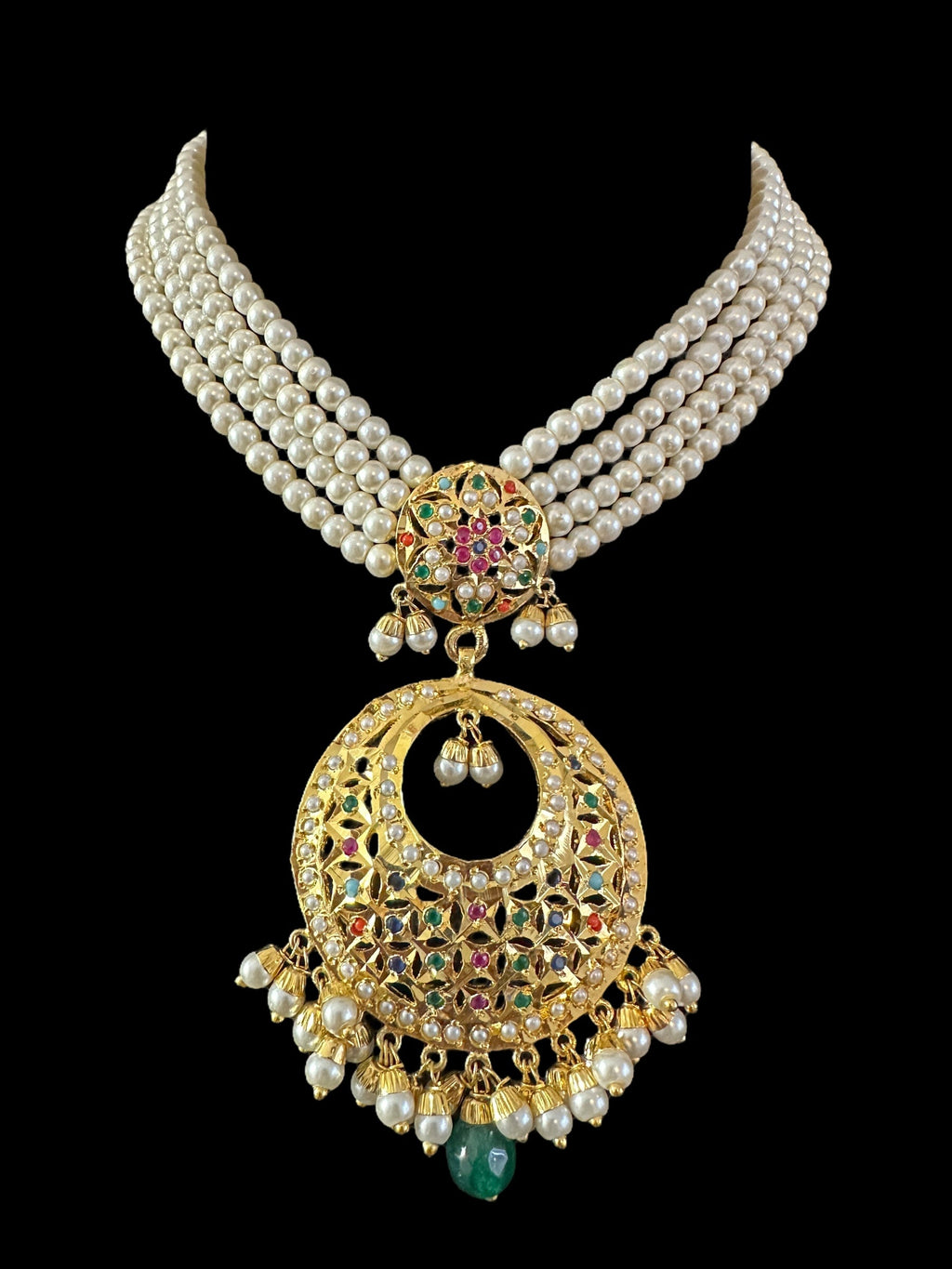 BR480 MUNIRA bridal set in Navratan ( READY TO SHIP )