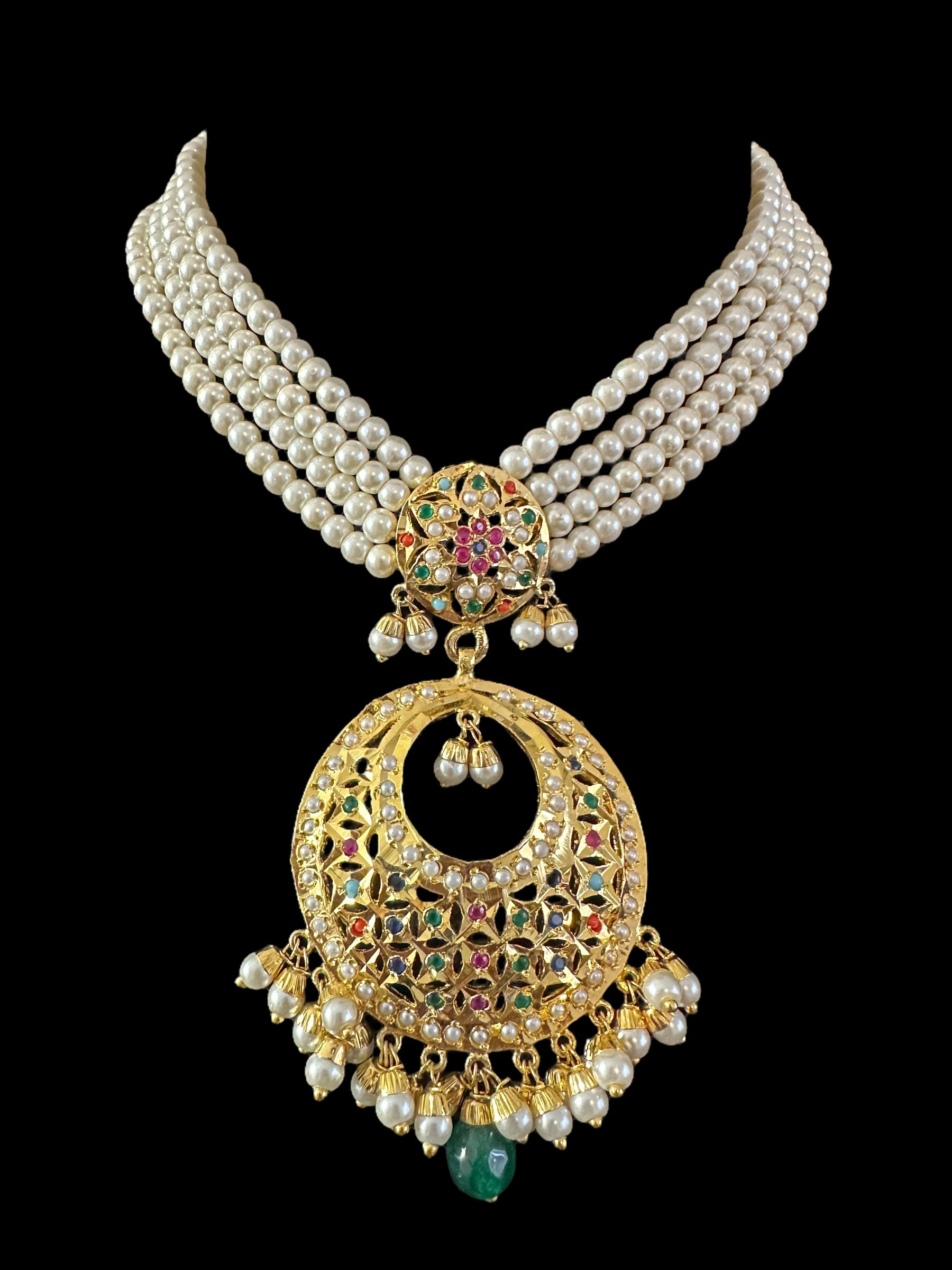 BR480 MUNIRA bridal set in Navratan ( READY TO SHIP )