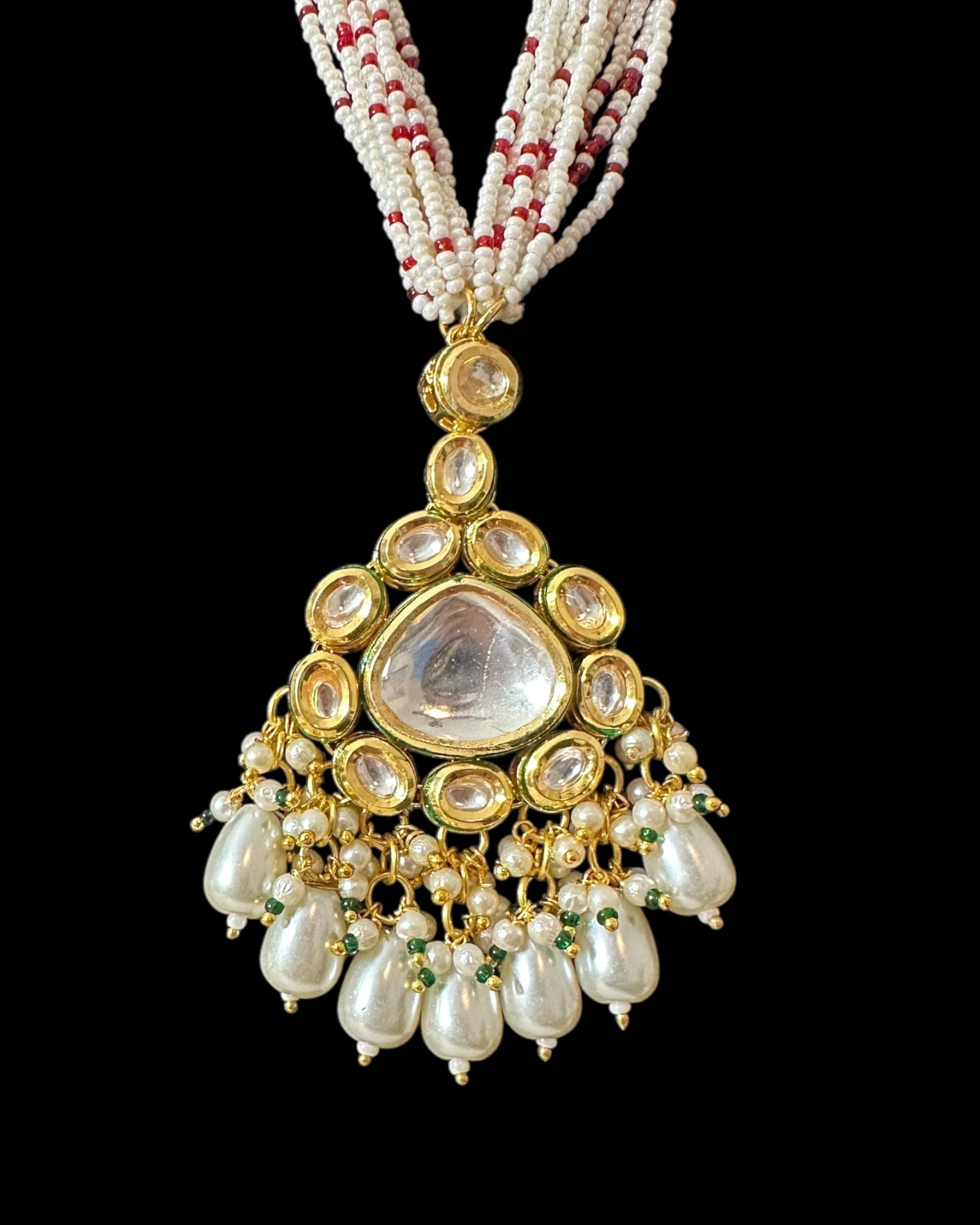 PS550 High quality kundan and pearl pendant set ( SHIPS IN 3 WEEKS )