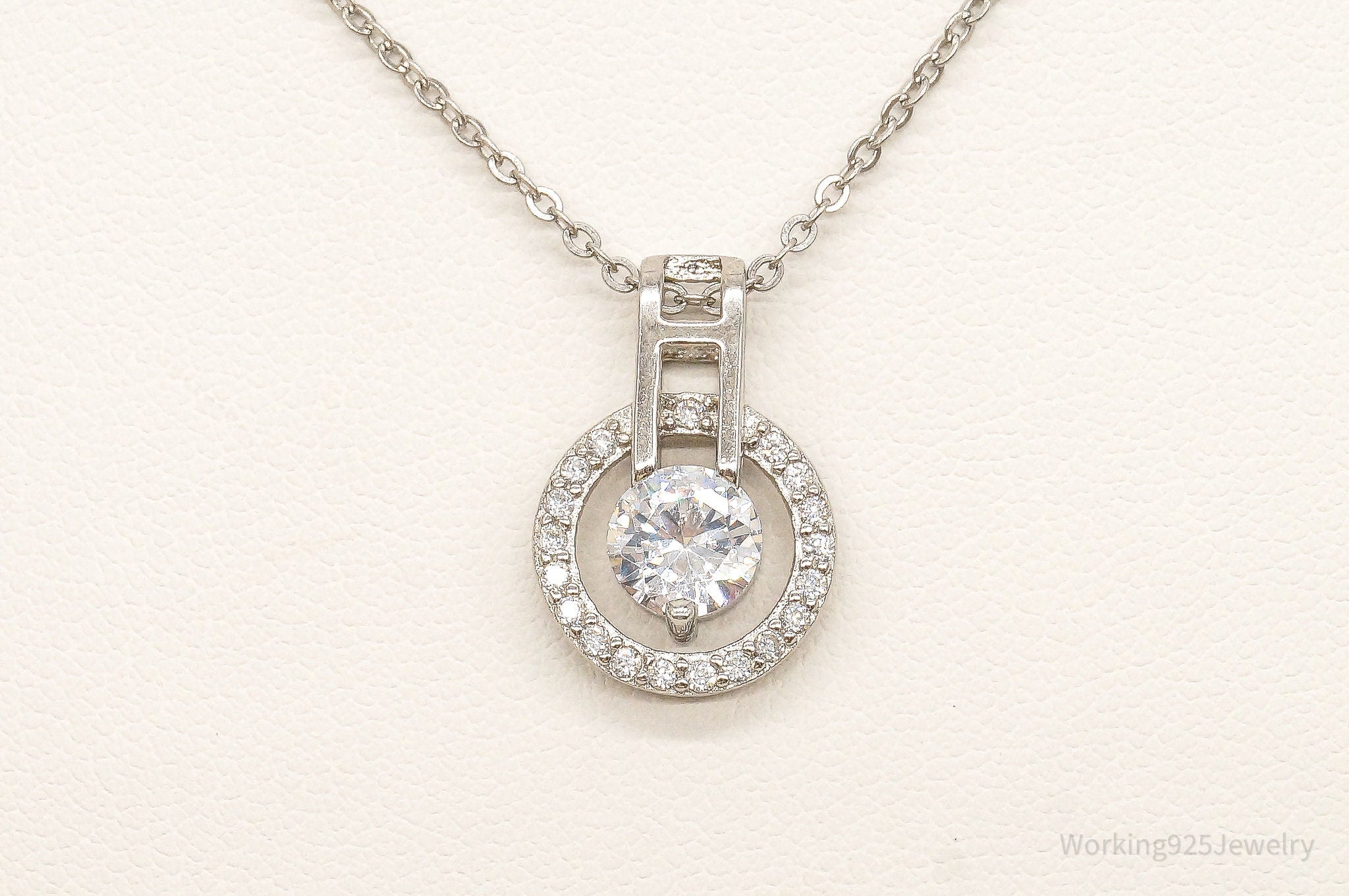 Designer Ryze Cubic Zirconia Sterling Silver Necklace