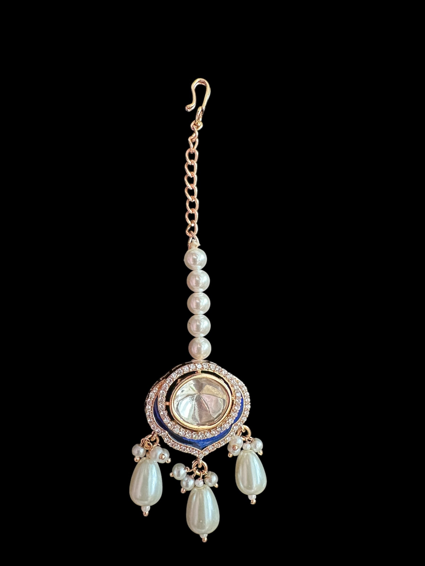 BR469 Meenaz Polki meena light weight bridal set ( READY TO SHIP )