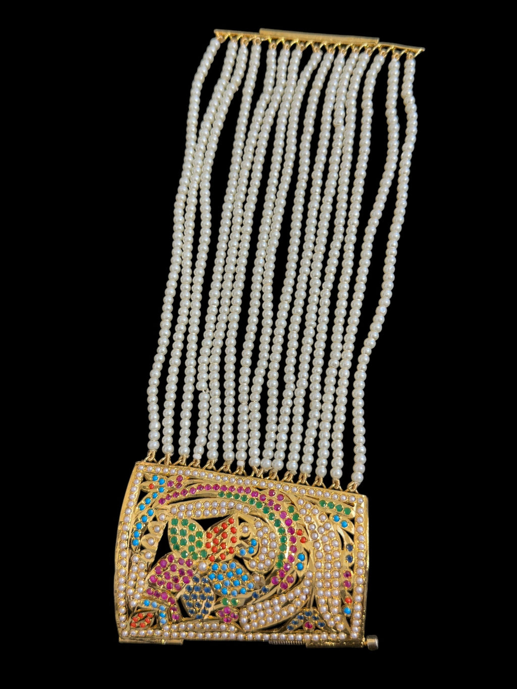 Jadau bahi / bracelet - multicolor / navratan  ( SHIPS IN 3 WEEKS   )