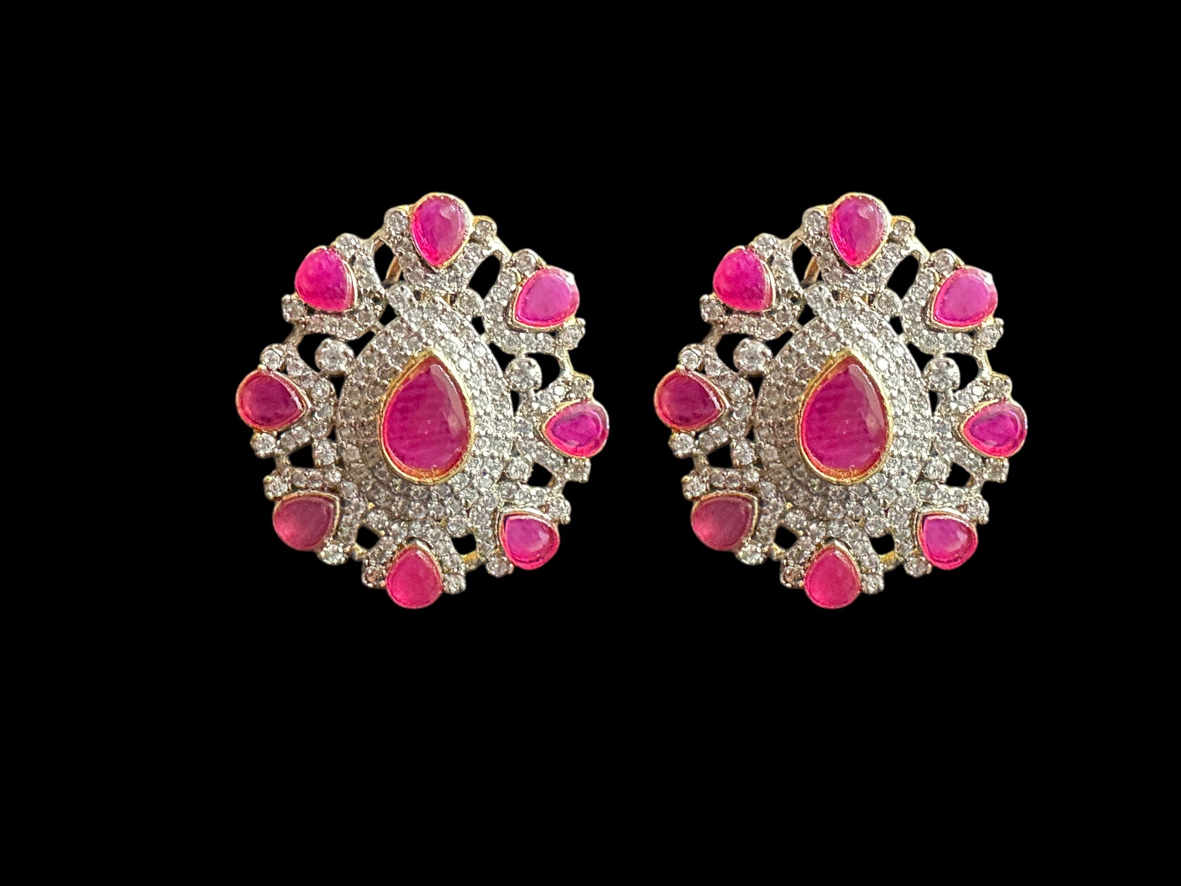 C524 Erin zircon choker in sapphire ruby combination ( READY TO SHIP )