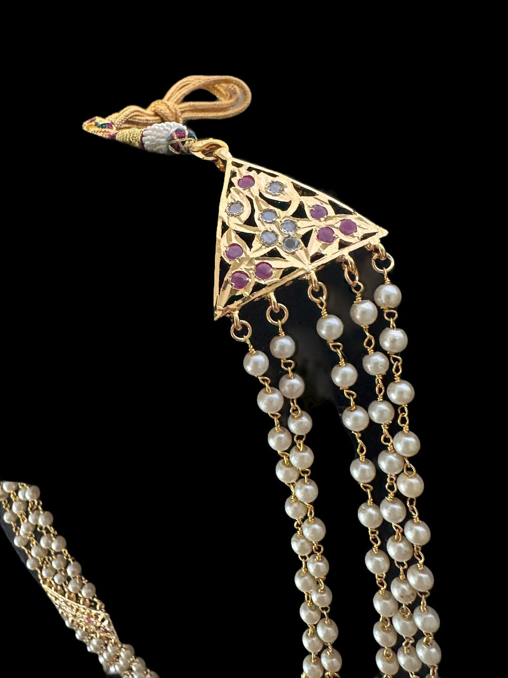 DLN118 Aabha chandan haar (rubies)( SHIPS IN 4 WEEKS  )