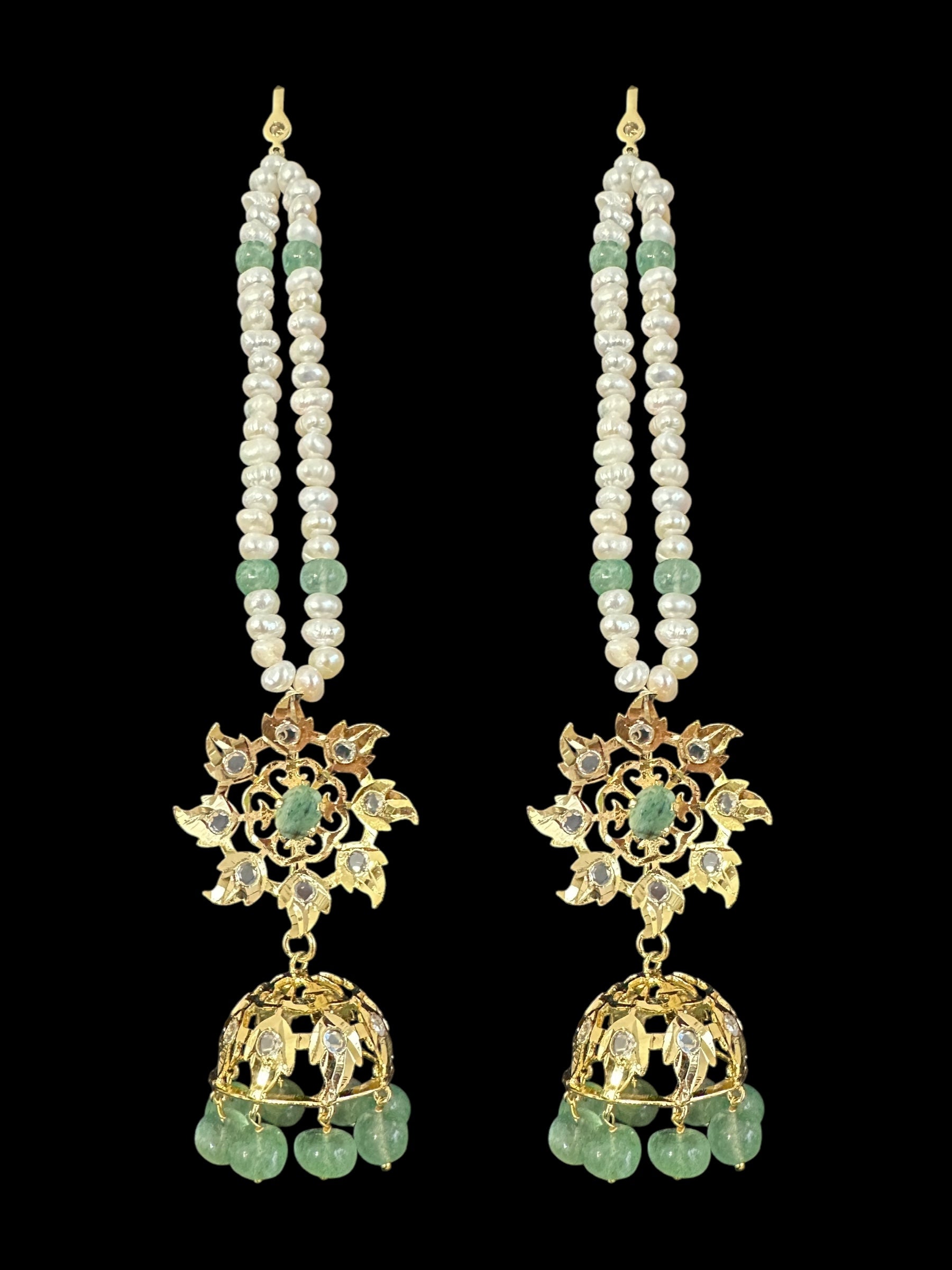BR498 Insia bridal jadavi lacha satlada set in emeralds , ( READY TO SHIP )