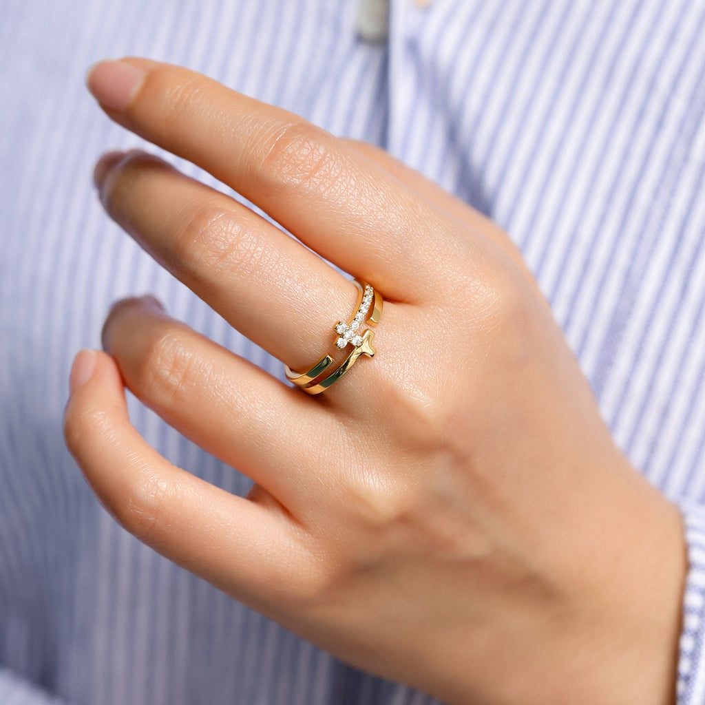Tiered Cross Ring